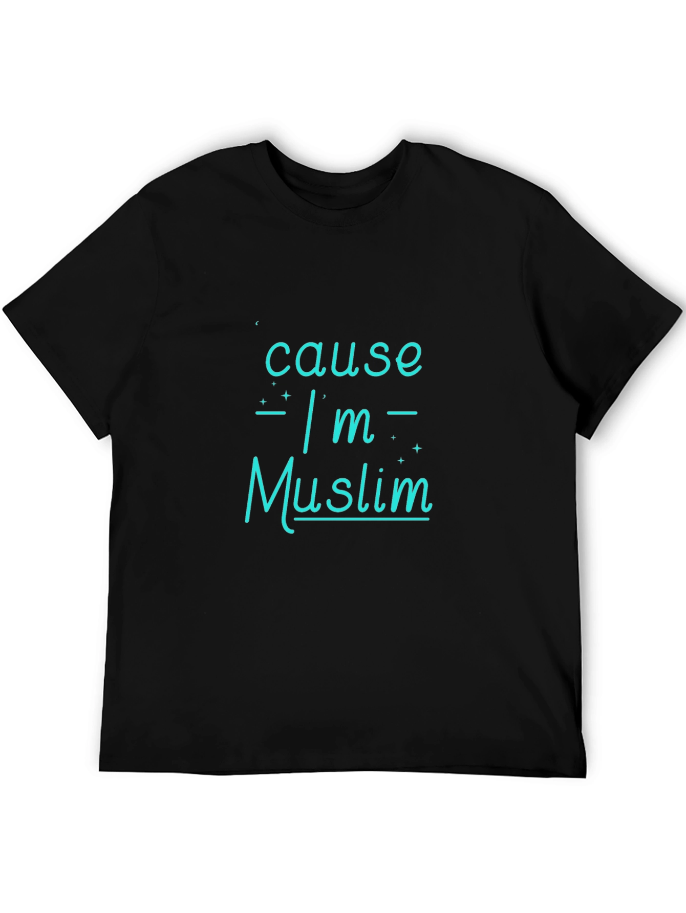 Black Cause I'm Muslim Tee - Black T-Shirt view 5