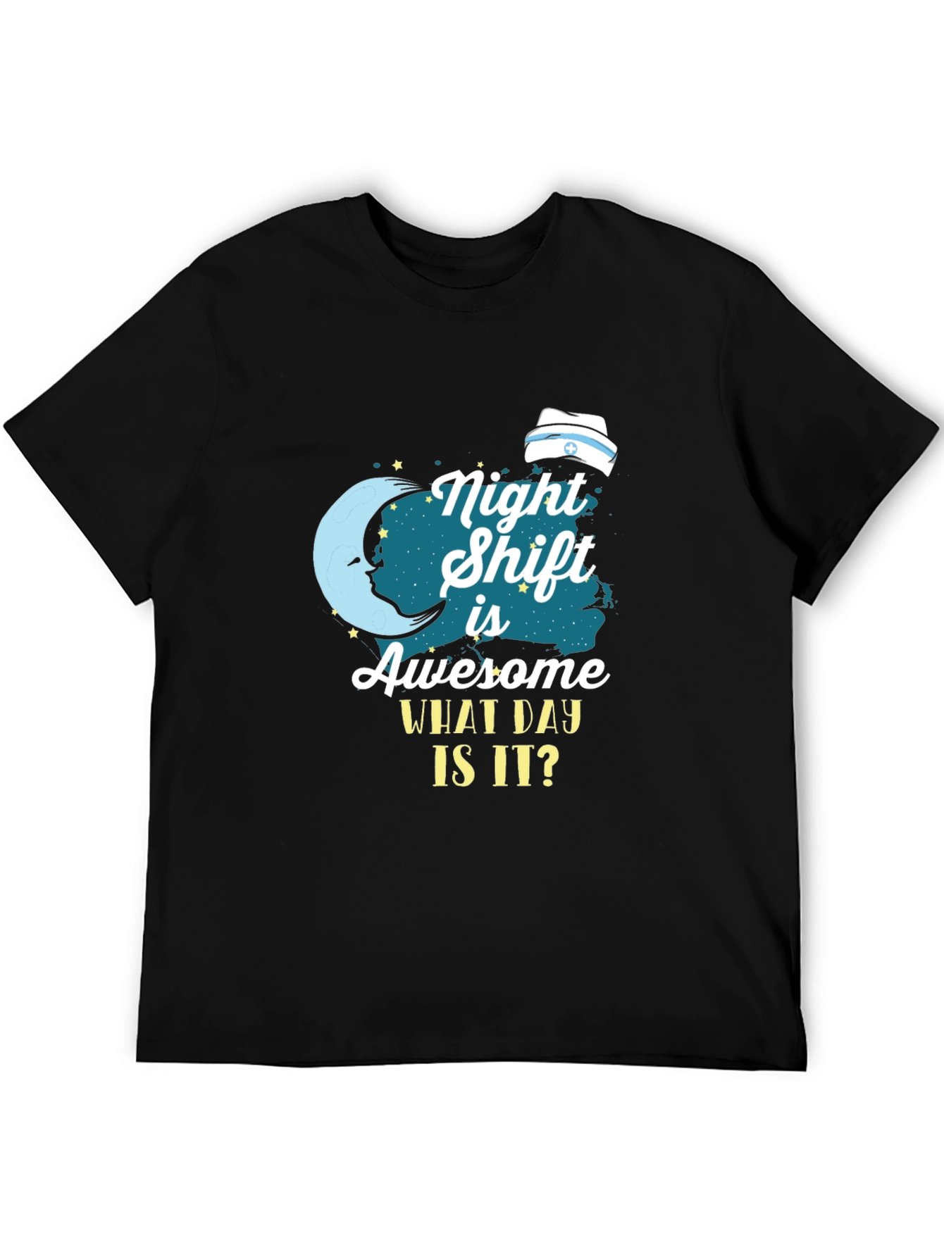 Black Night Shift Nurse T-Shirt - What Day Is It? view 5