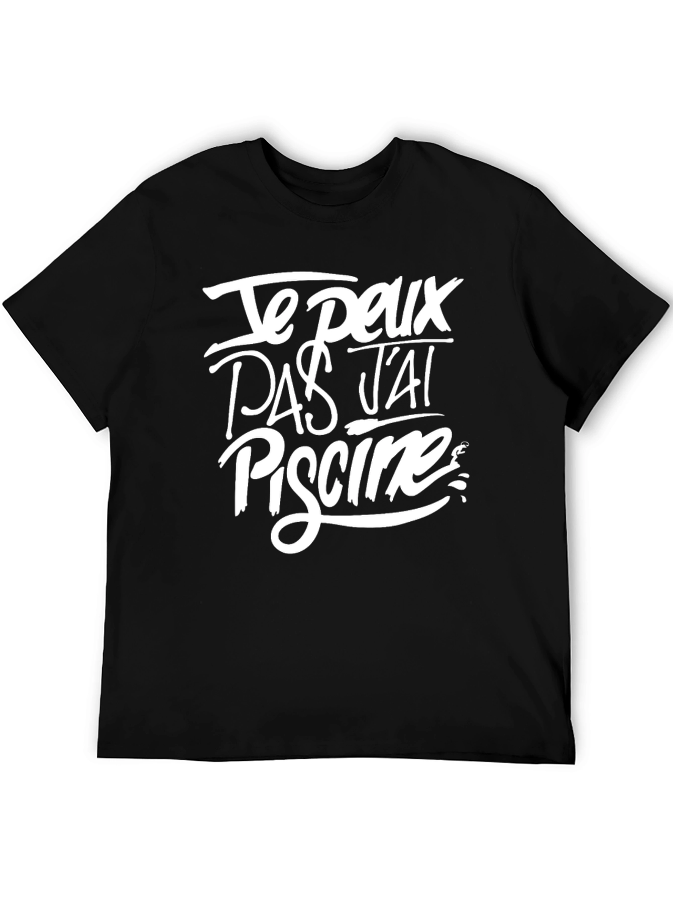 Black Je Peux Pas J'ai Piscine Graphic T-Shirt view 5