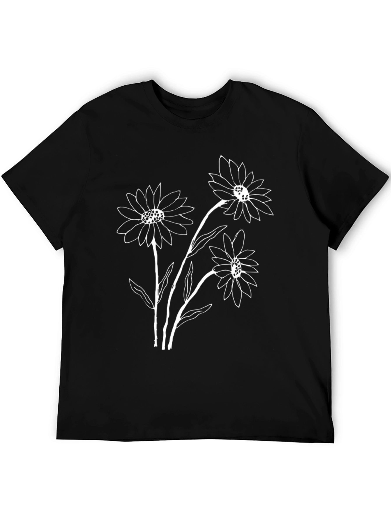 Black Black Floral Graphic Tee - Stylish Casual Wear view 5