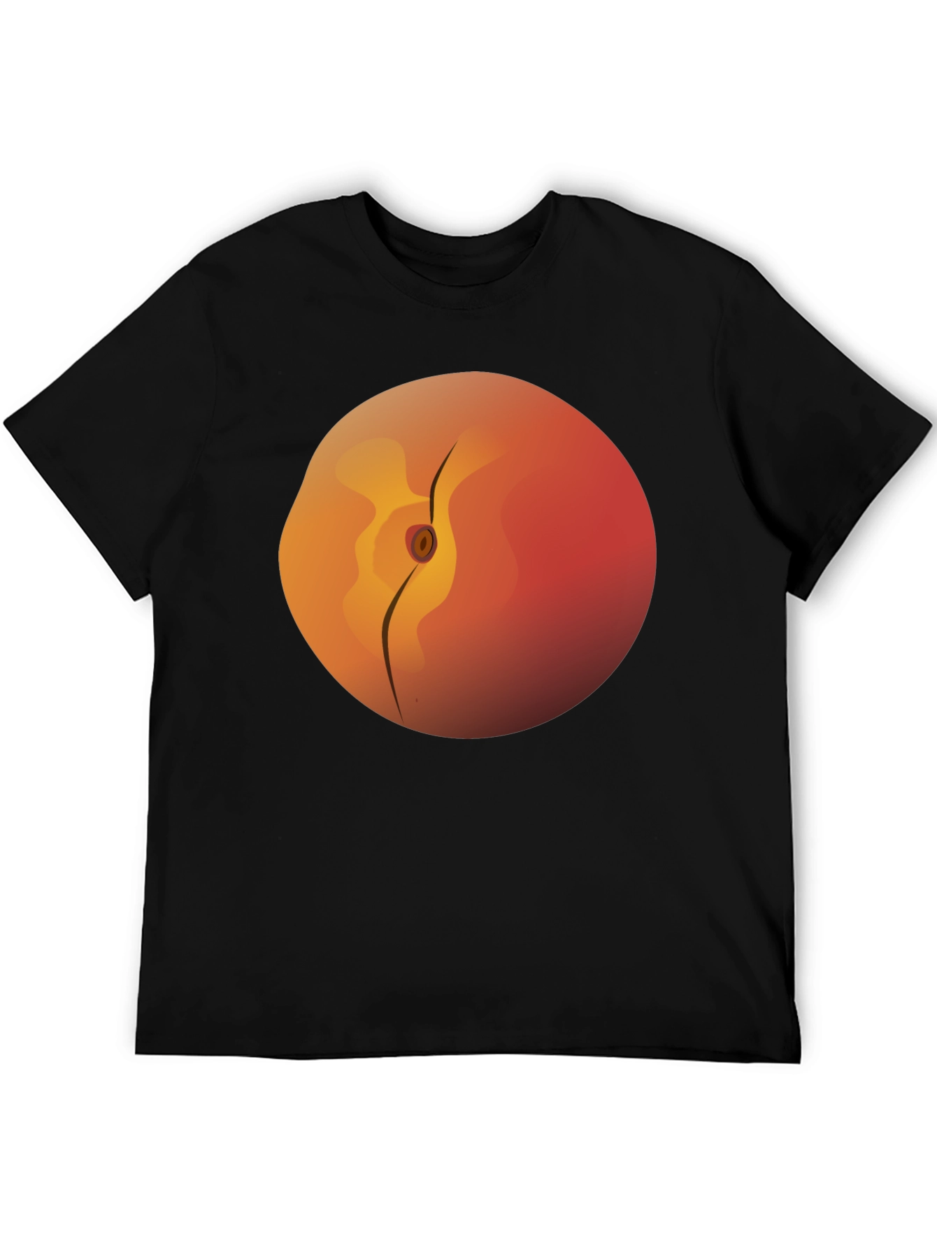 Black Peach Graphic Tee -  Soft Cotton Black T-Shirt view 5