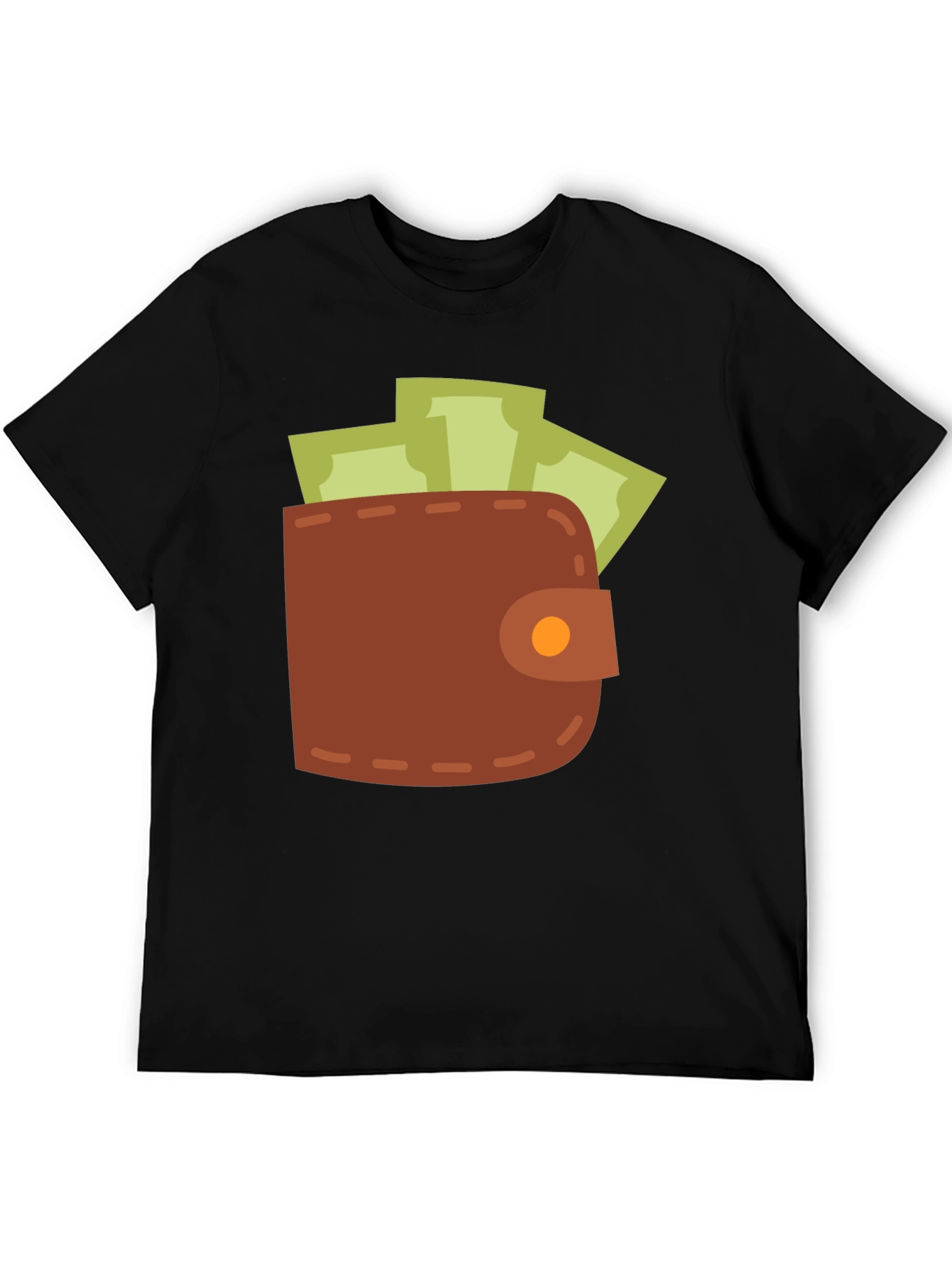Black Wallet and Cash Graphic Black T-Shirt view 5