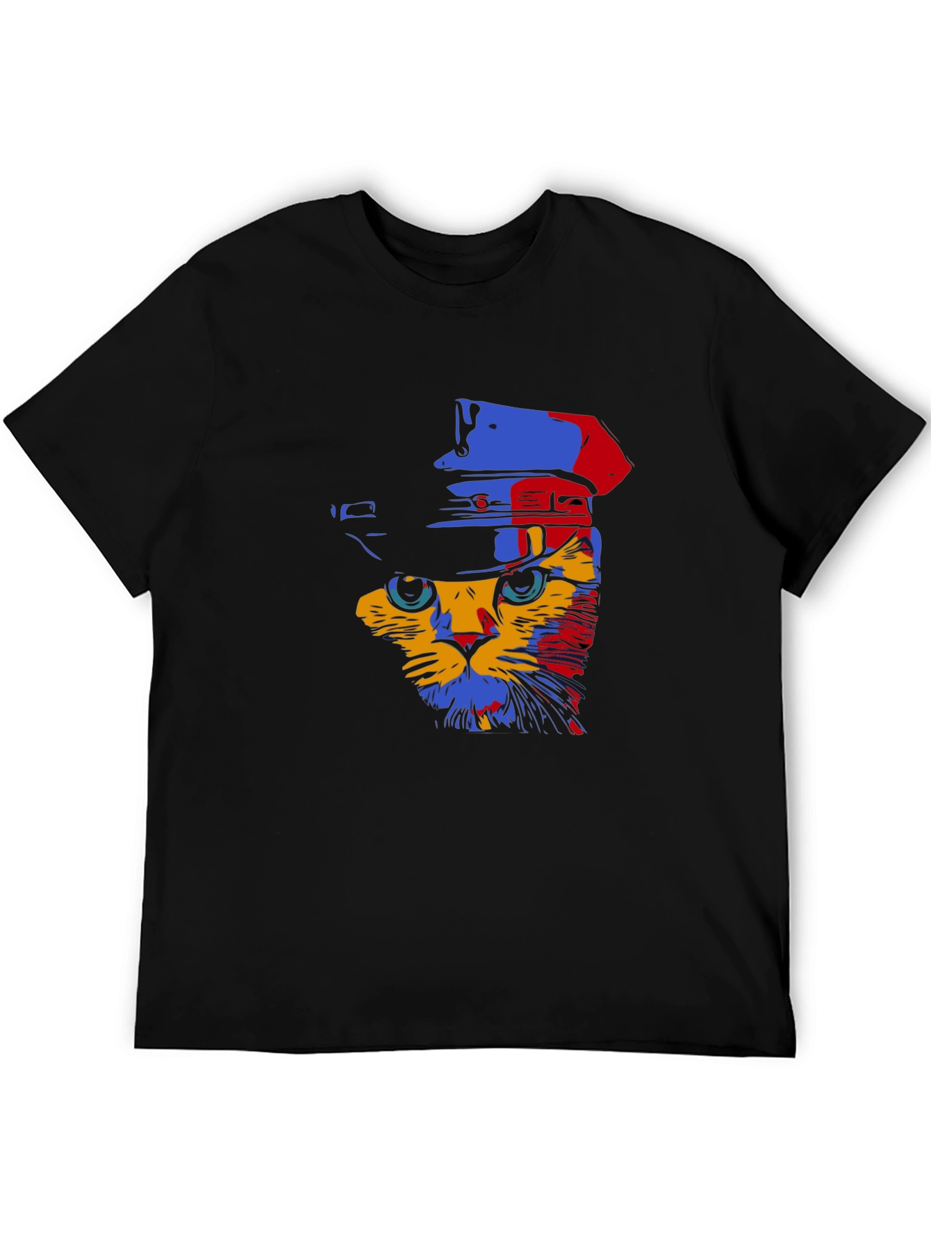 Black Cat Detective T-Shirt - Colorful Cat Design view 5