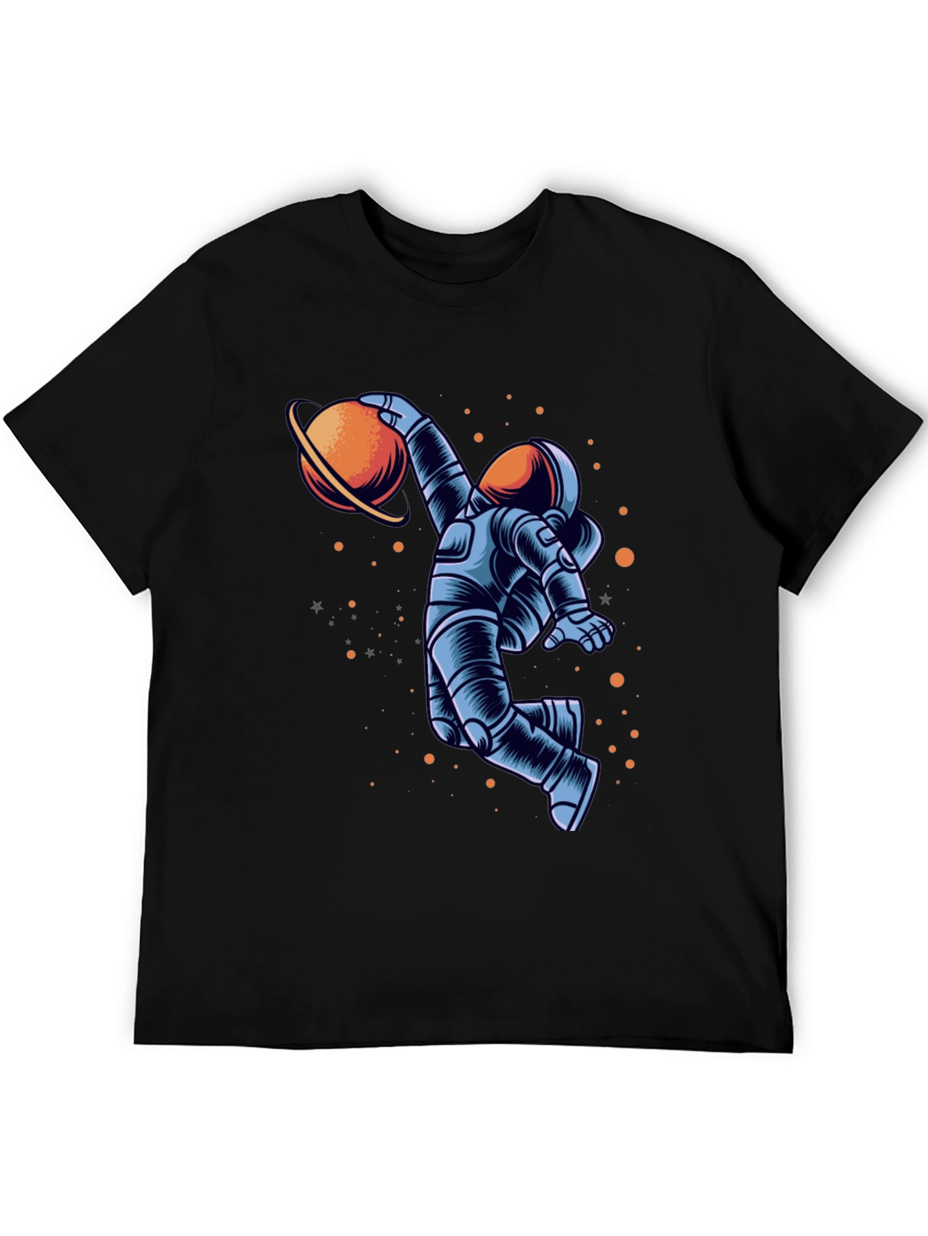 Black Astronaut Dunking Planet Graphic Tee view 5