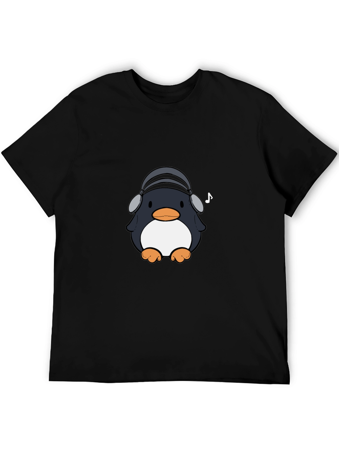 Black Penguin Headphones Graphic Tee - Cool & Stylish view 5