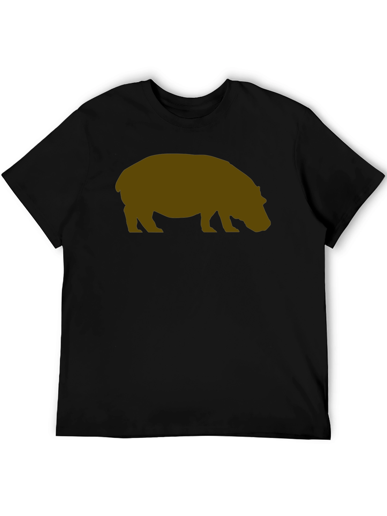 Black Hippo Silhouette Graphic T-Shirt - Casual Style view 5
