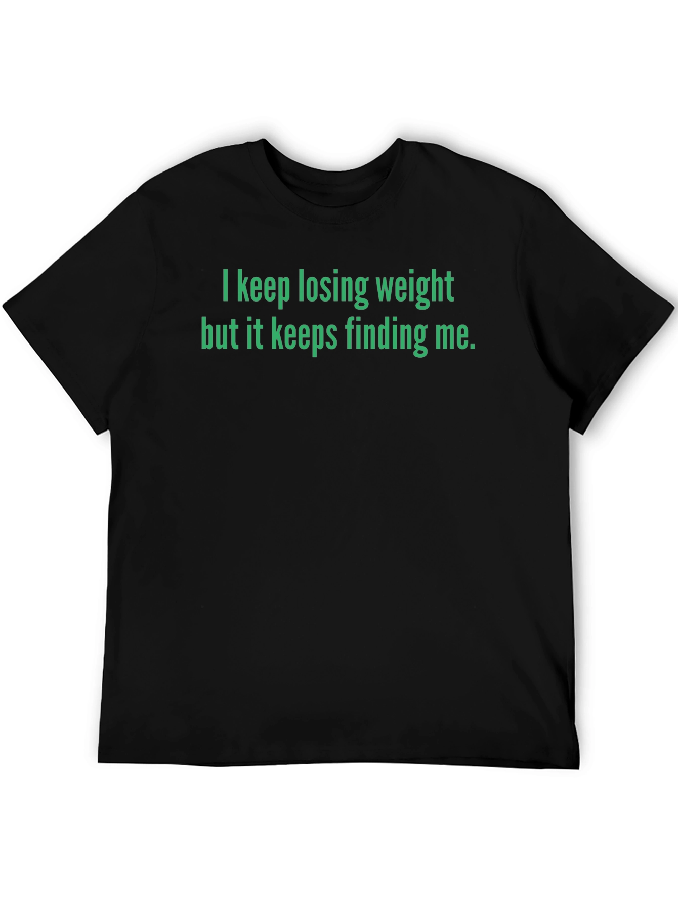 Black Humorous Weight Loss T-Shirt view 5