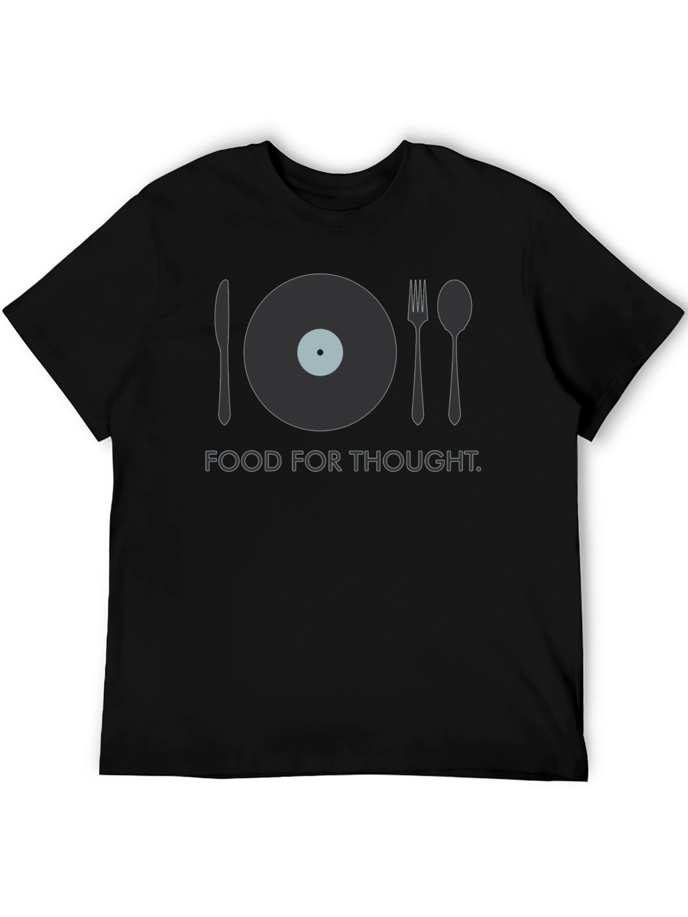 Black Food for Thought T-Shirt - Novelty Music Inspired Tee view 5
