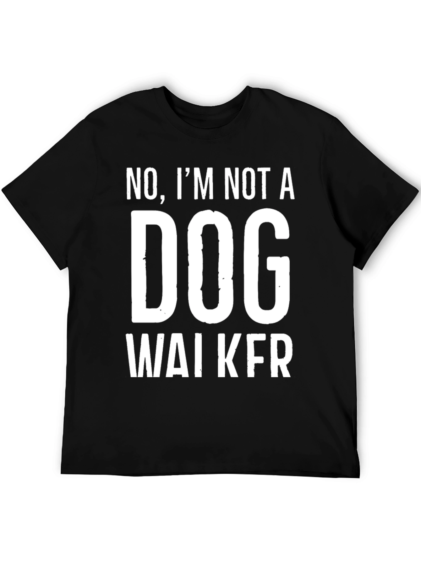 Black No Dog Walker Graphic Tee - Men's Humor T-Shirt view 5