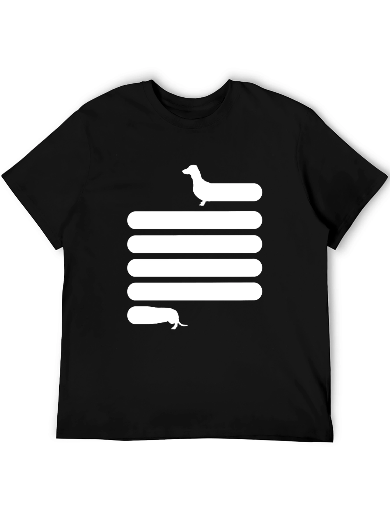 Black Dachshund Stripe Tee - Unique Dog Lover T-Shirt view 5