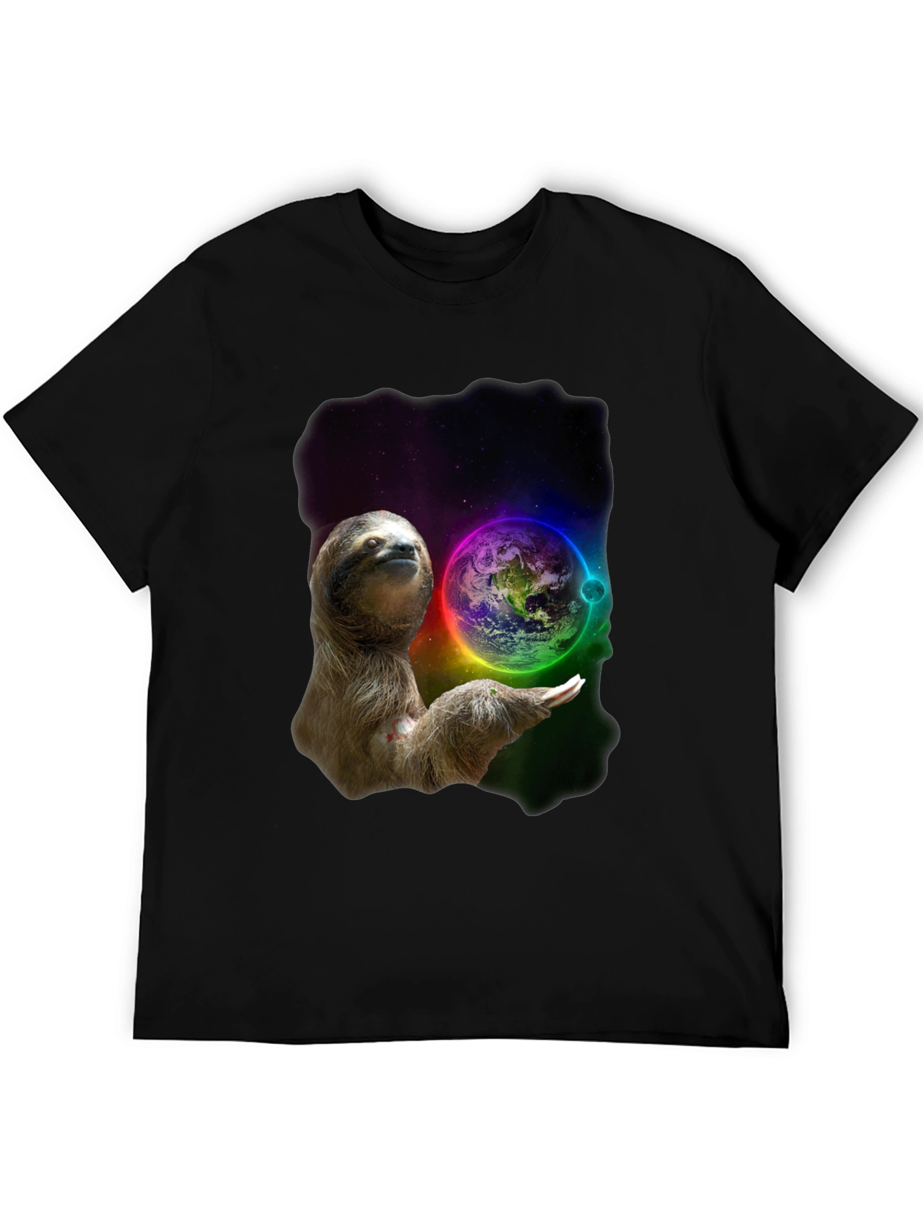 Black Cosmic Sloth T-Shirt -  Planet Protector Design view 5