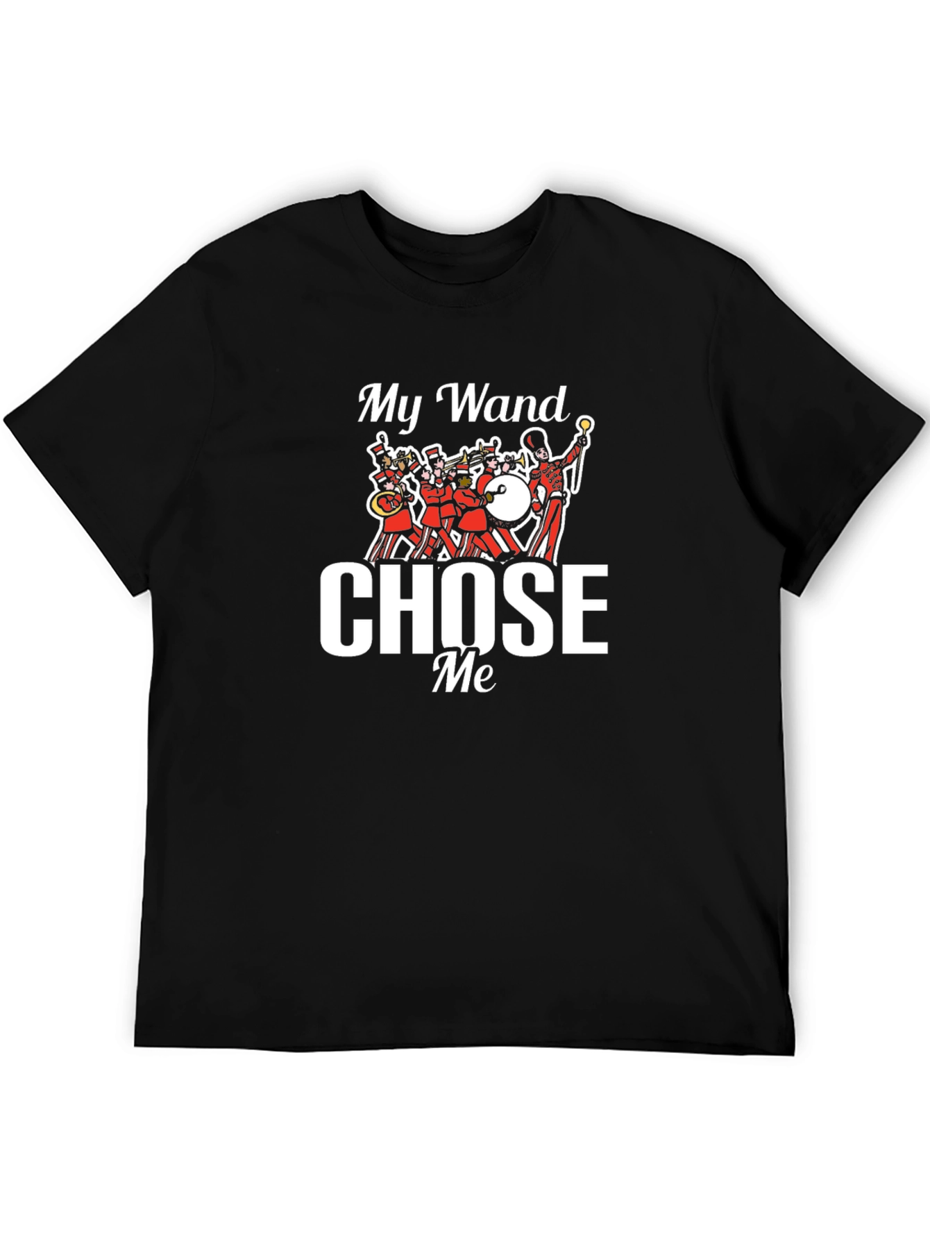 Black My Wand Chose Me Funny Band Graphic T-Shirt view 5