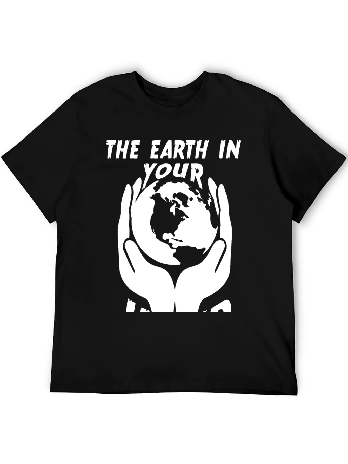 Black The Earth in Your Hands Graphic Tee - Black view 5