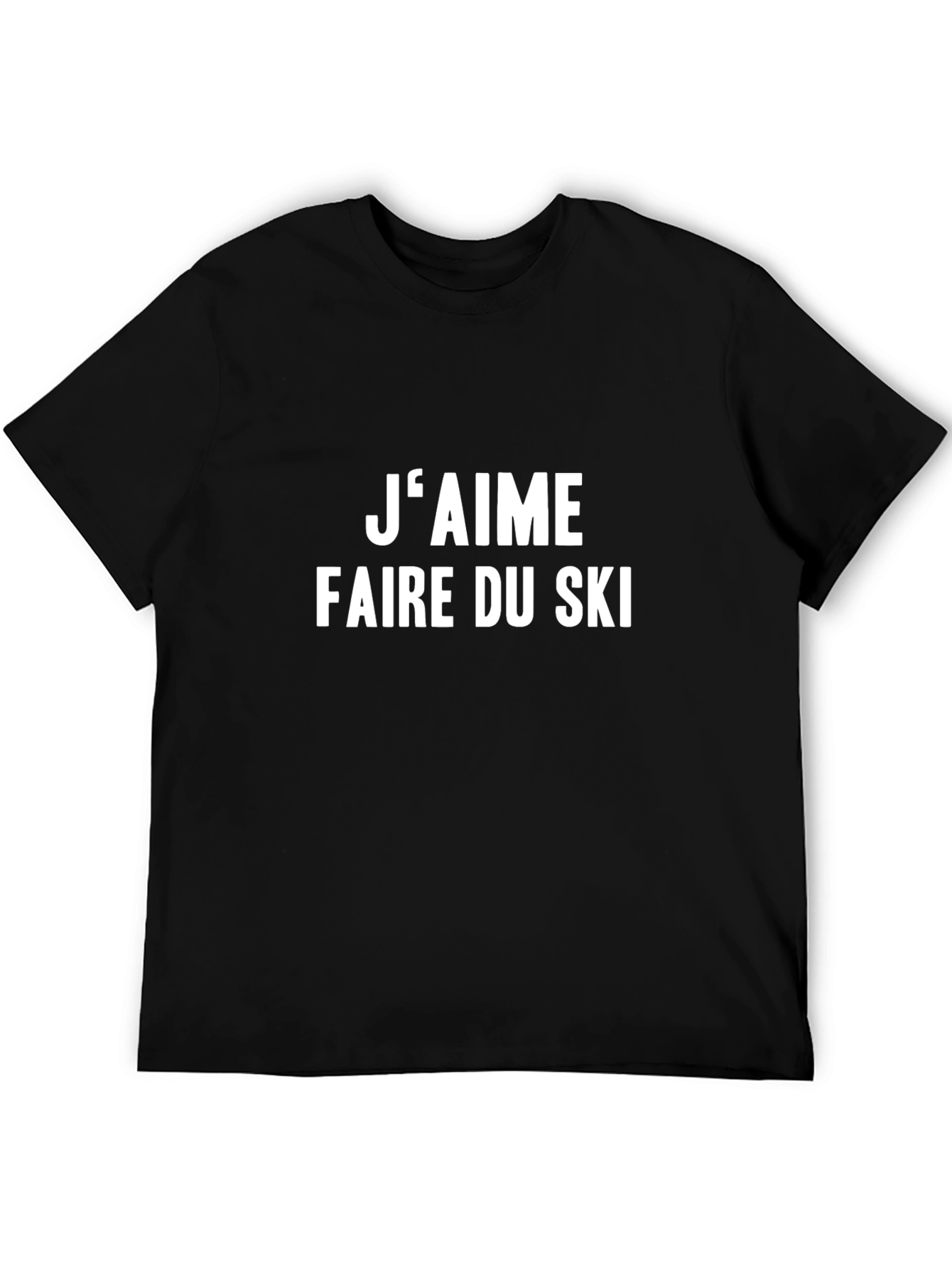 Black J'aime Faire du Ski Black T-Shirt view 5