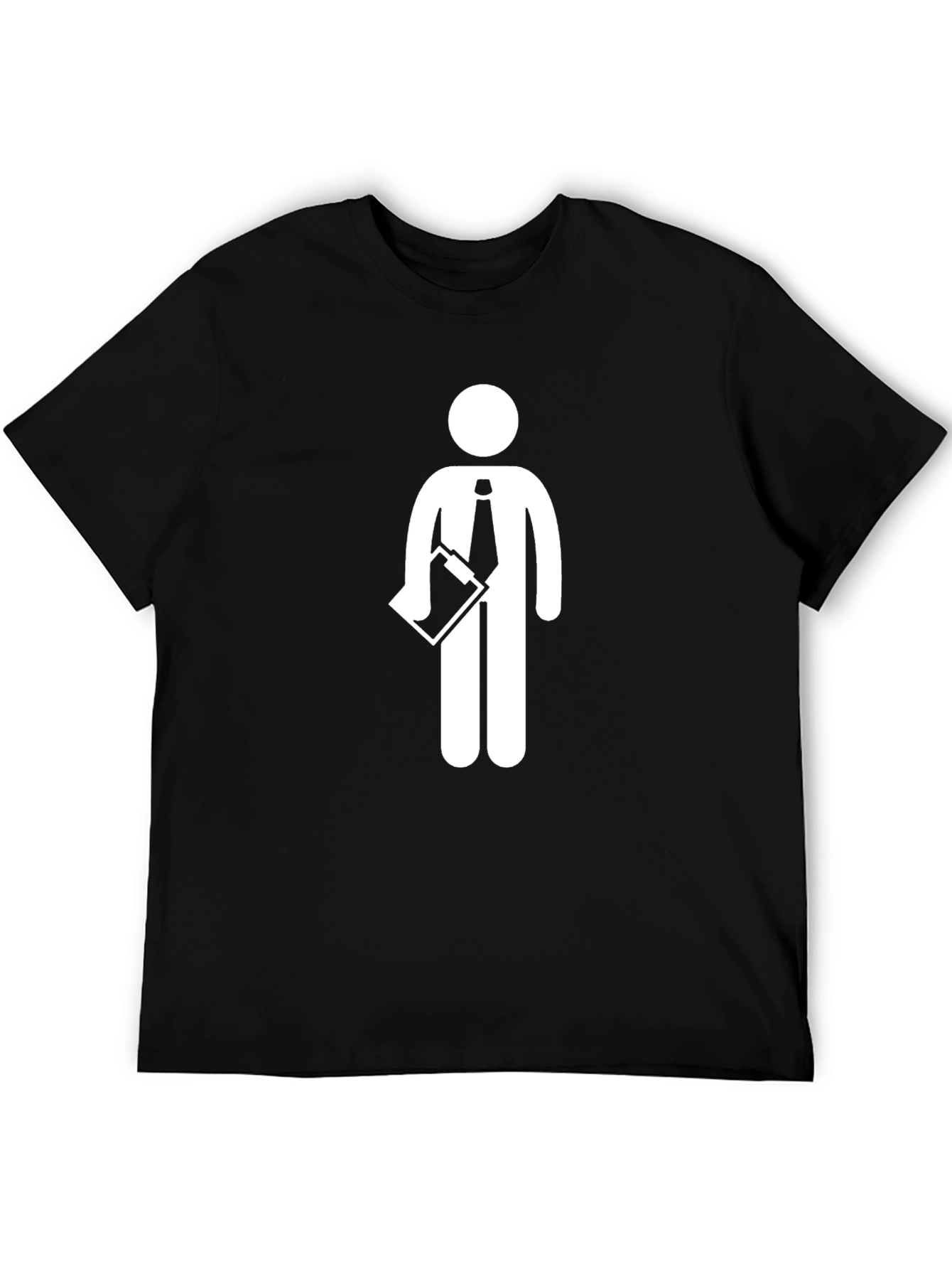 Black Business Man Graphic Tee - Funny Stick Figure Shirt view 5