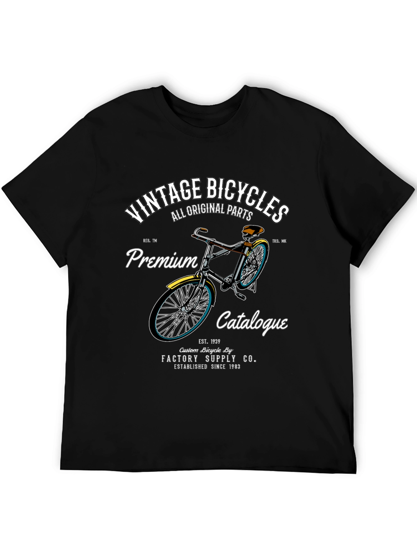 Black Vintage Bicycles Premium T-Shirt view 5