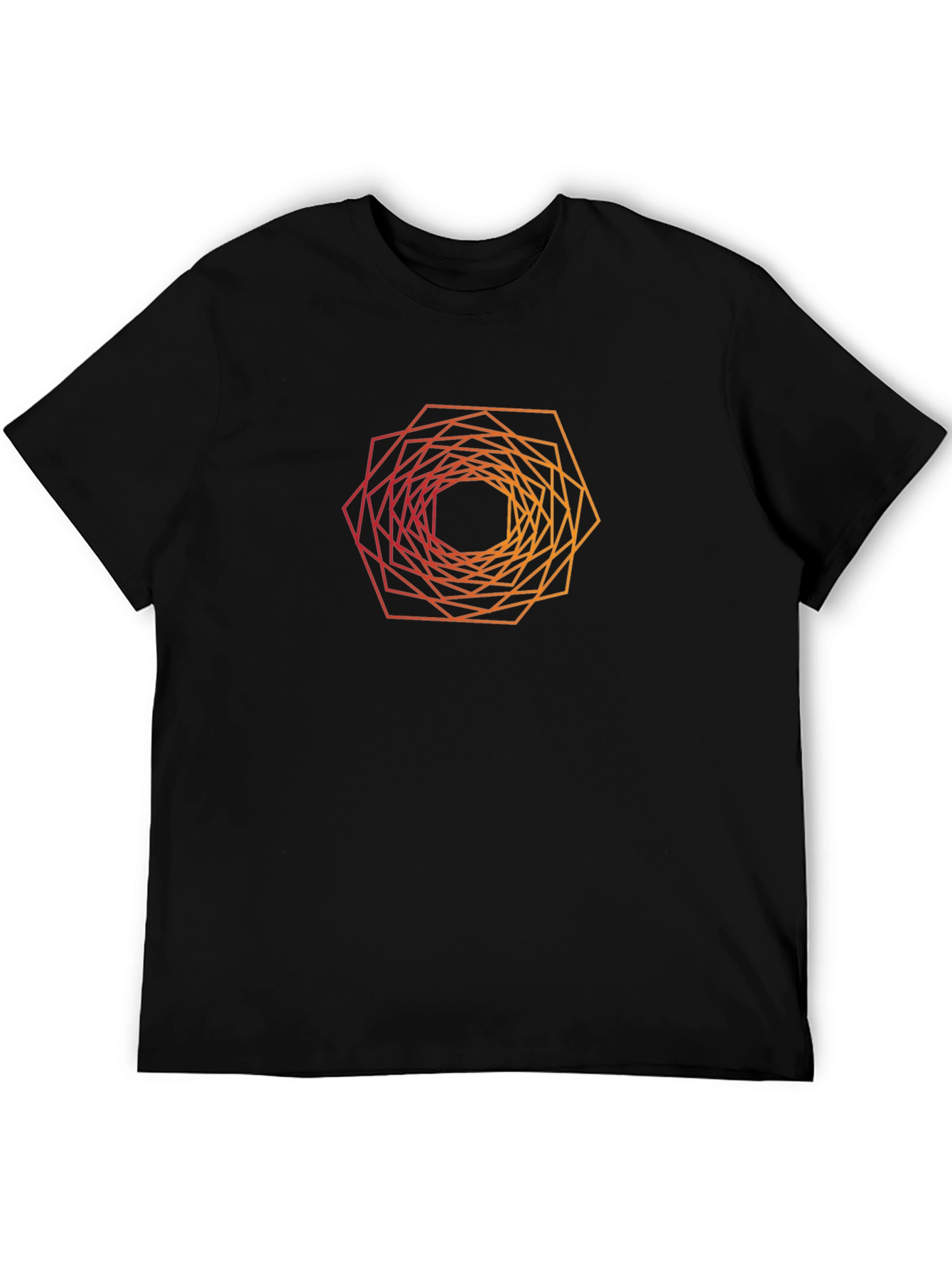 Black Geometric Hexagon Gradient T-Shirt view 5