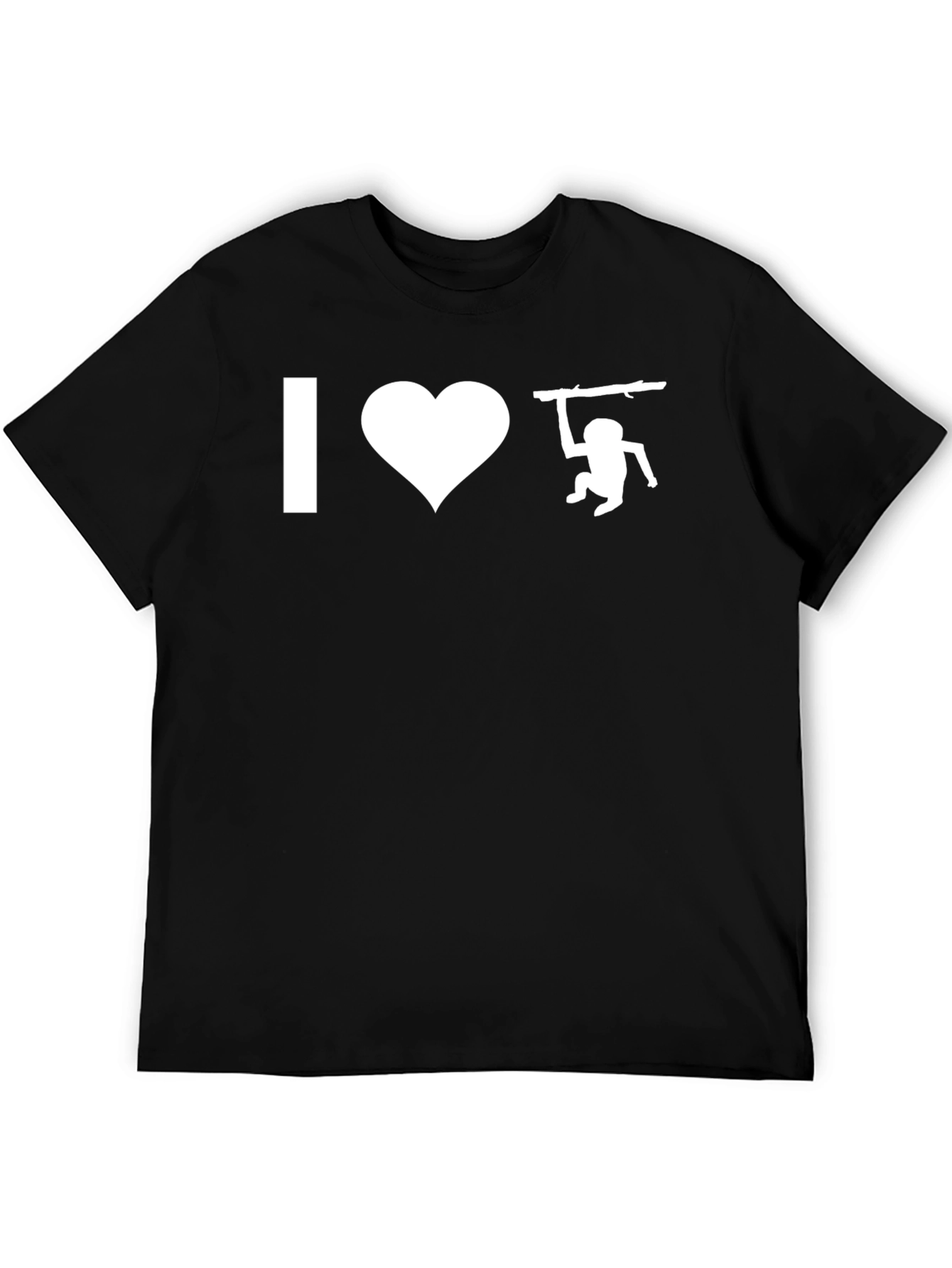 Black I Heart Monkeys Graphic Tee - Black Cotton T-Shirt view 5