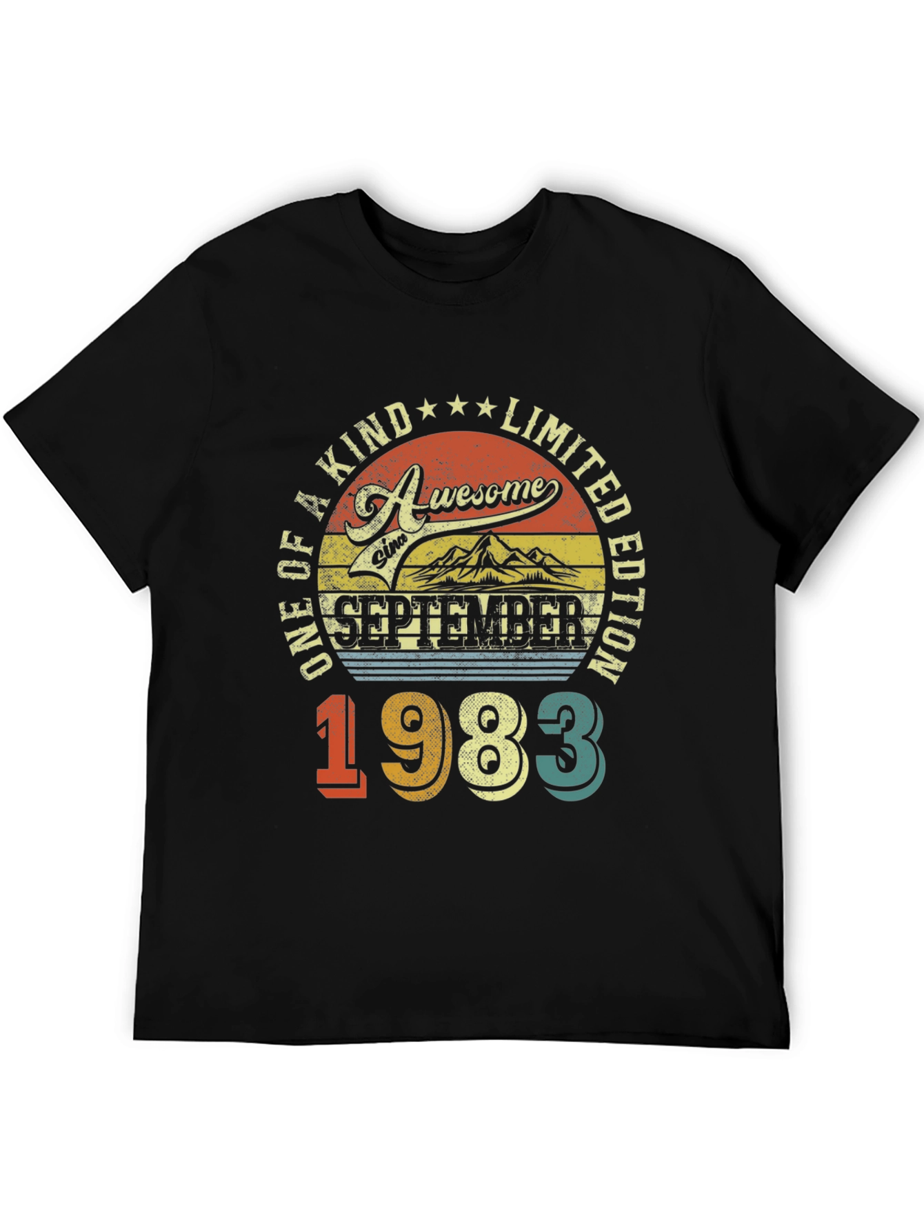 Black Awesome Since September 1983 T-Shirt view 5