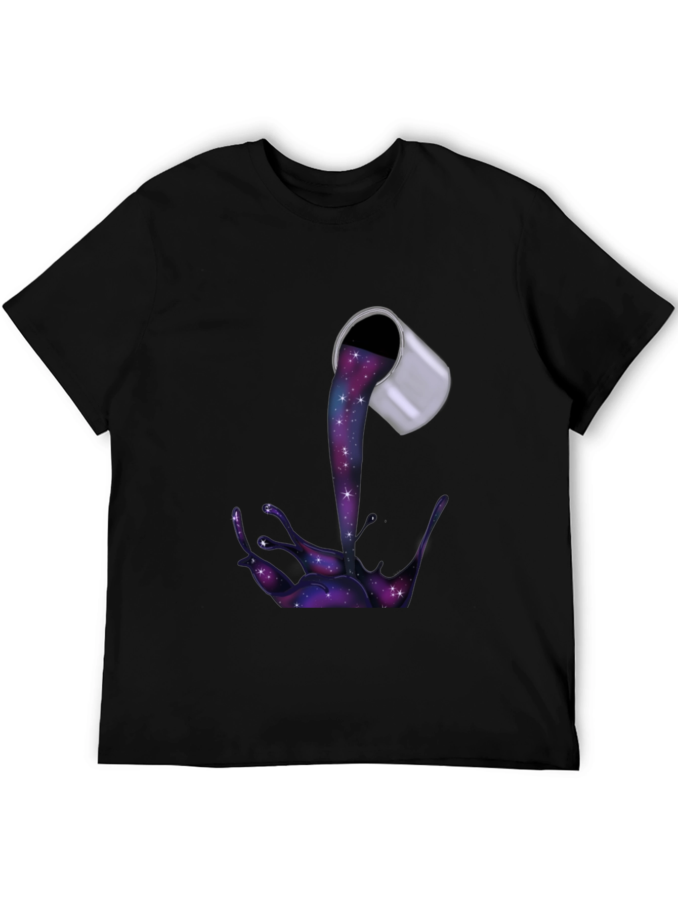 Black Galaxy Paint Pour Men's T-Shirt view 5