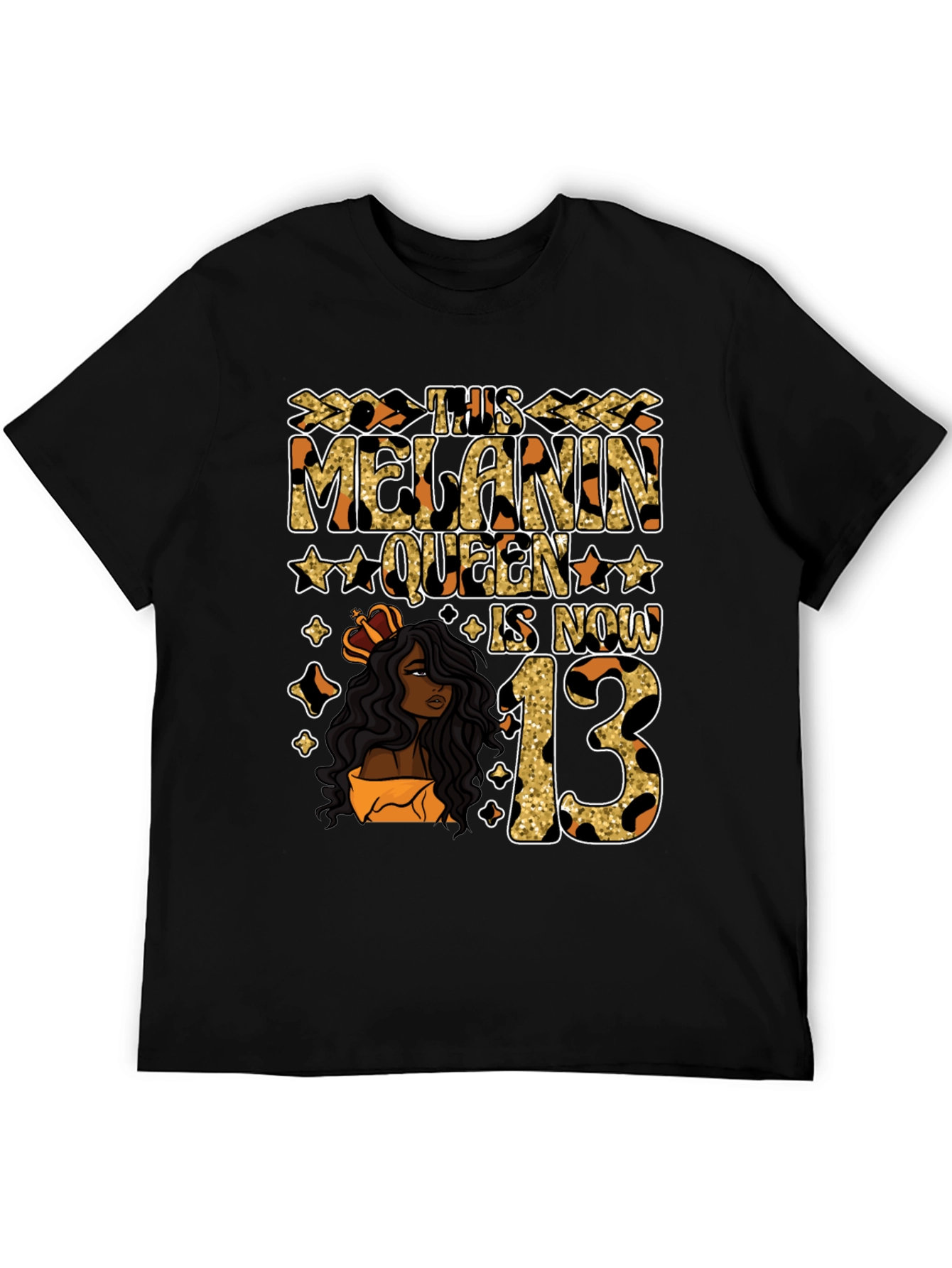 Black Melanin Queen 13th Birthday T-Shirt view 5