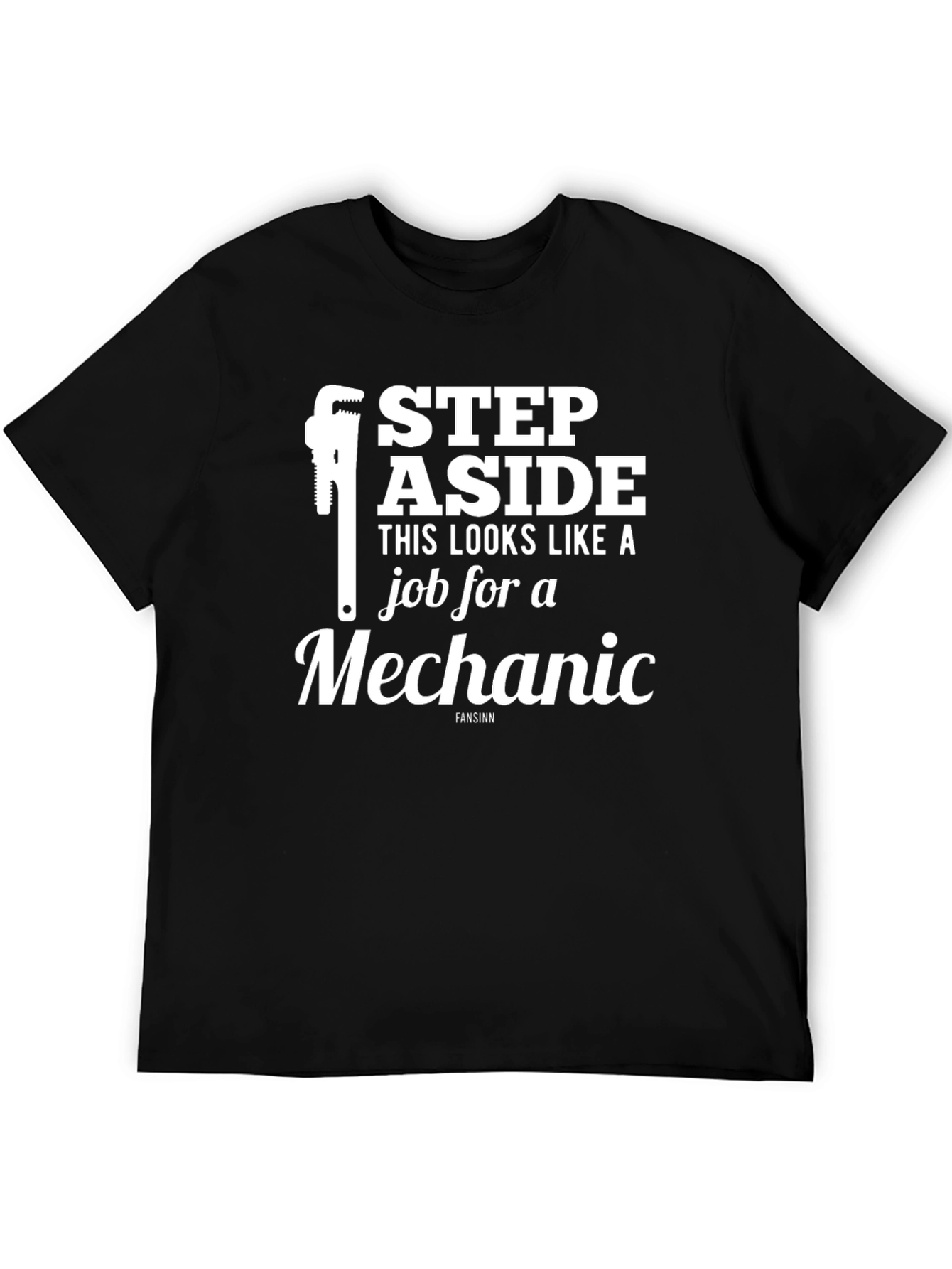 Black Mechanic Job T-Shirt view 5