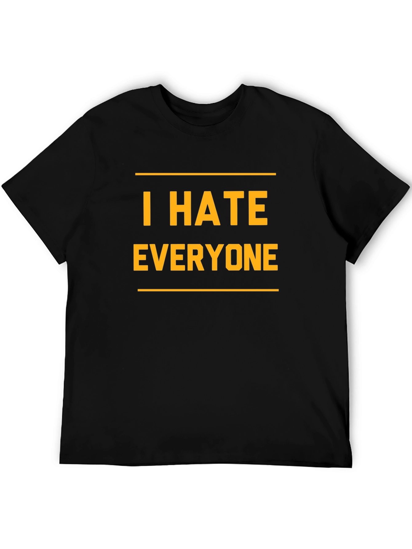 Black I Hate Everyone Graphic T-Shirt - Black Novelty Tee view 5