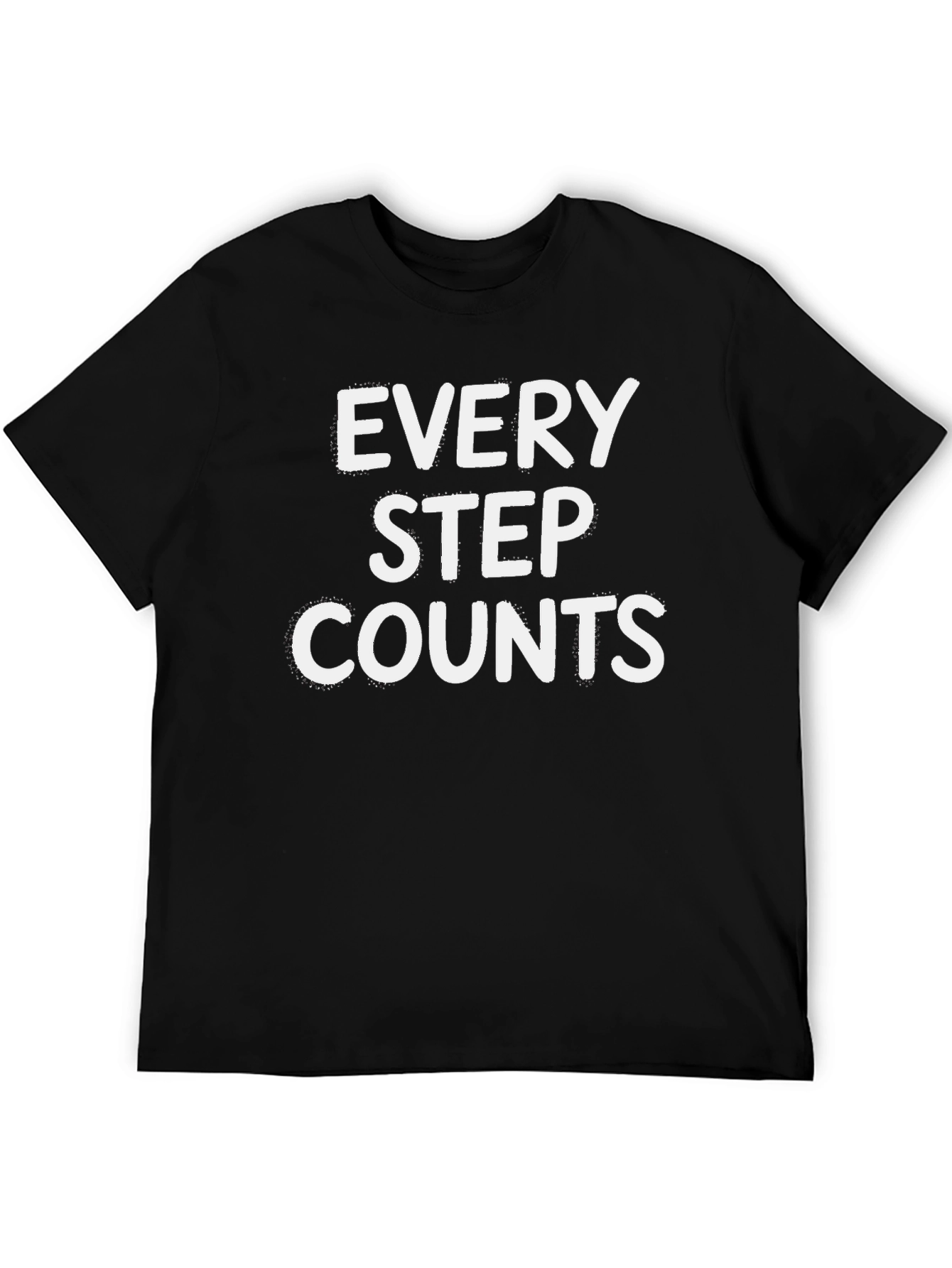 Black Every Step Counts T-Shirt - Motivational Black Tee view 5