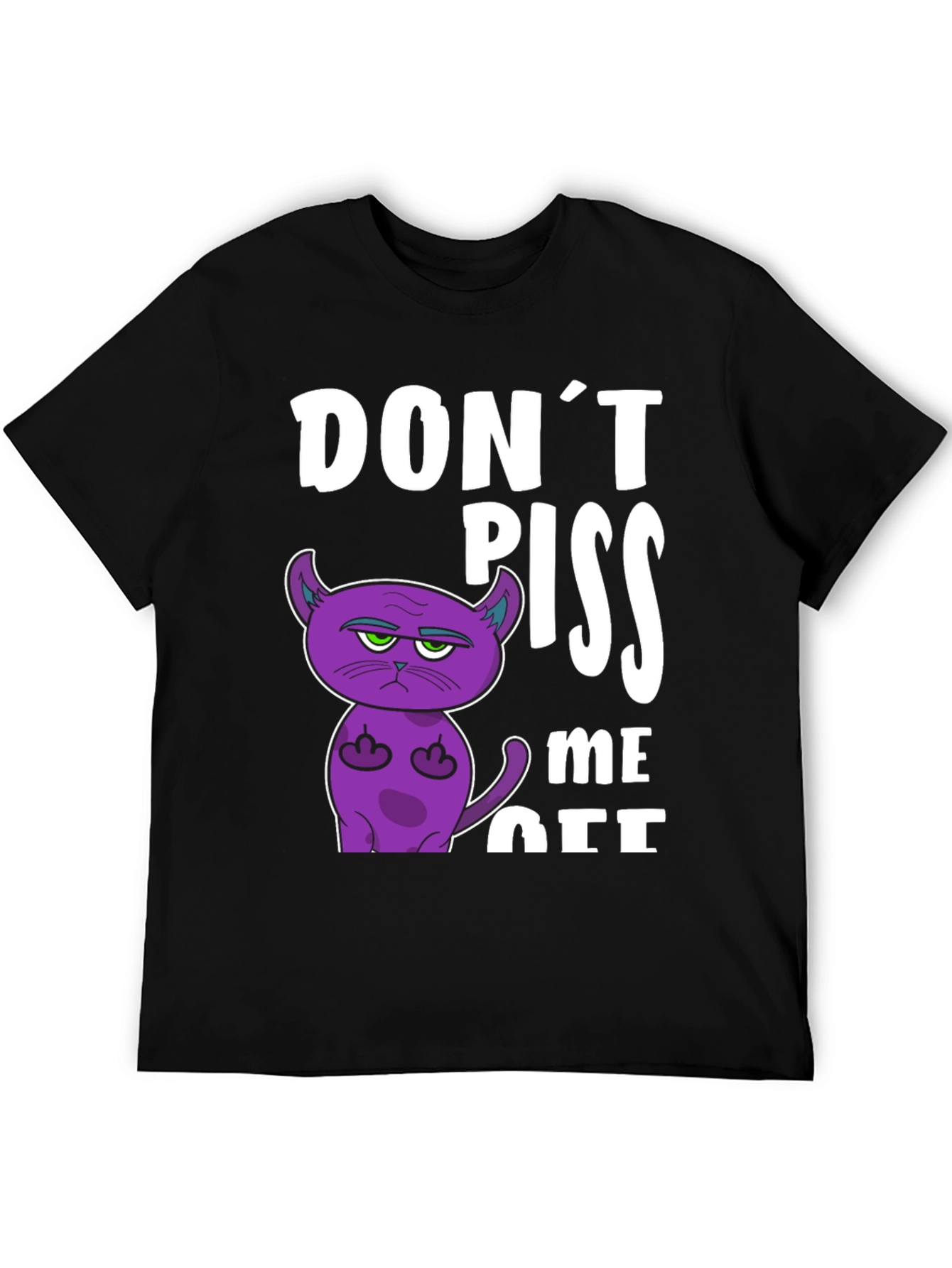 Black Don't Piss Me Off Funny Cat T-Shirt view 5