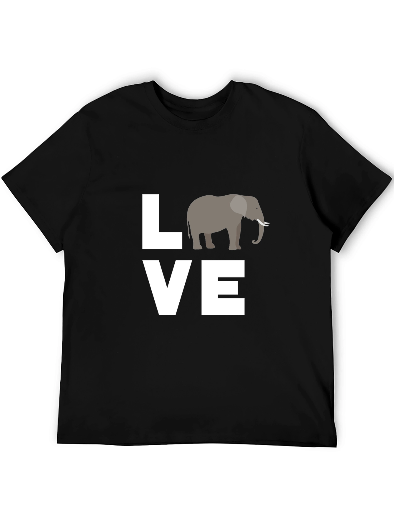 Black Love Elephants Black Graphic Tee view 5