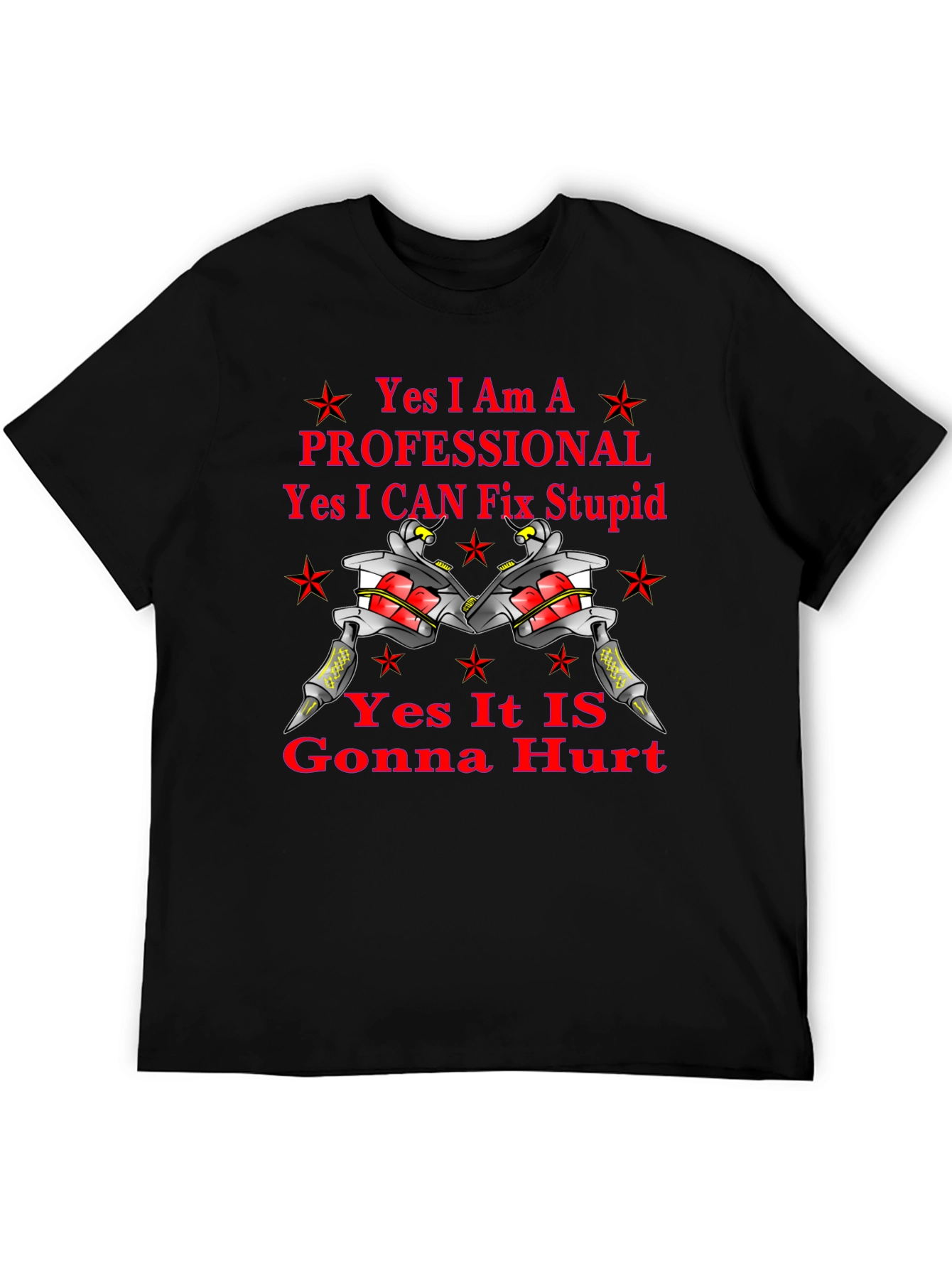 Black Tattoo Artist Humor Graphic T-Shirt view 5