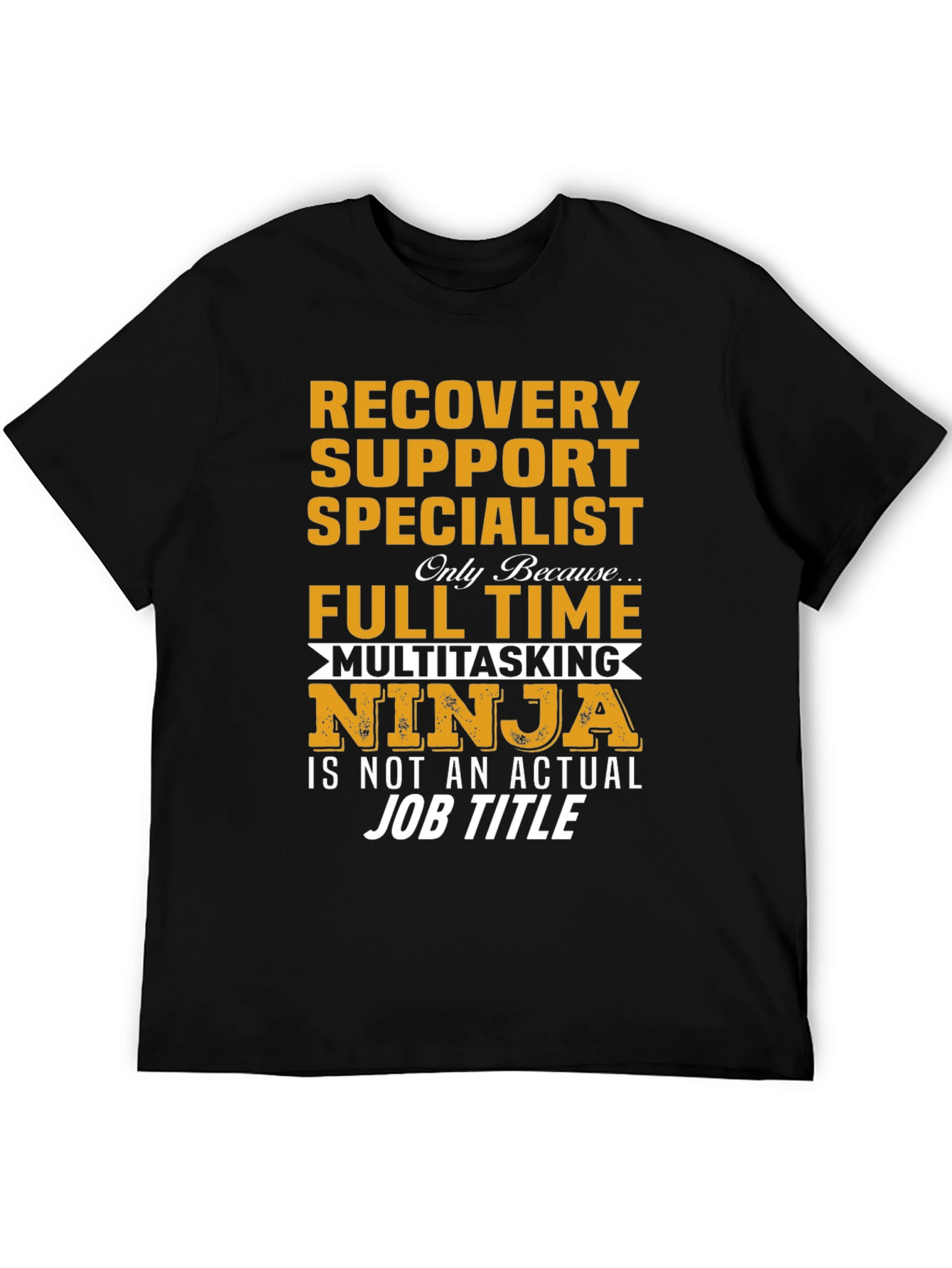 Black Recovery Support Specialist Ninja T-Shirt view 5