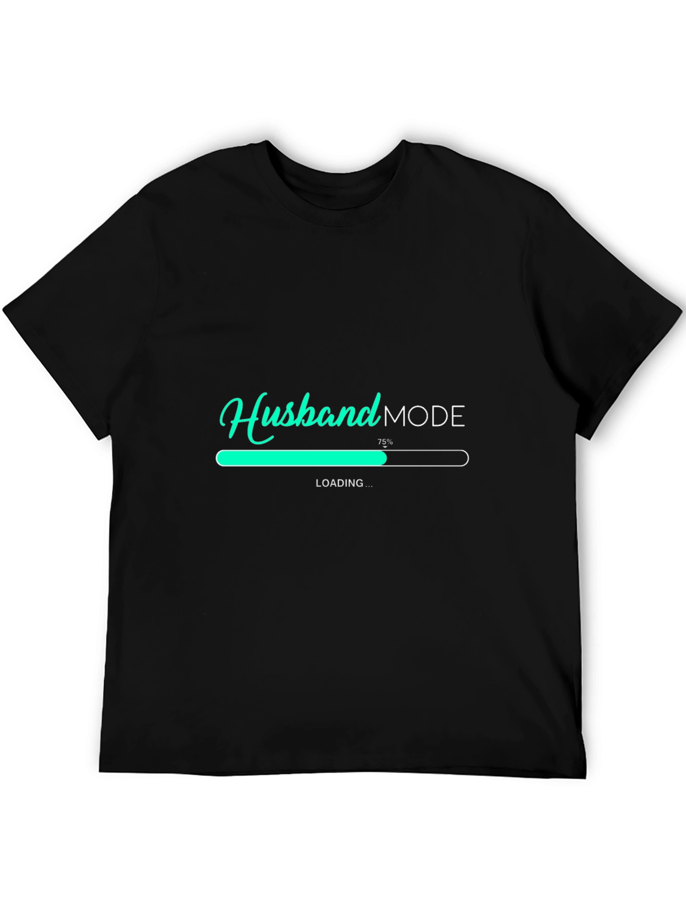 Black Husband Mode Loading Men's Black T-Shirt view 5