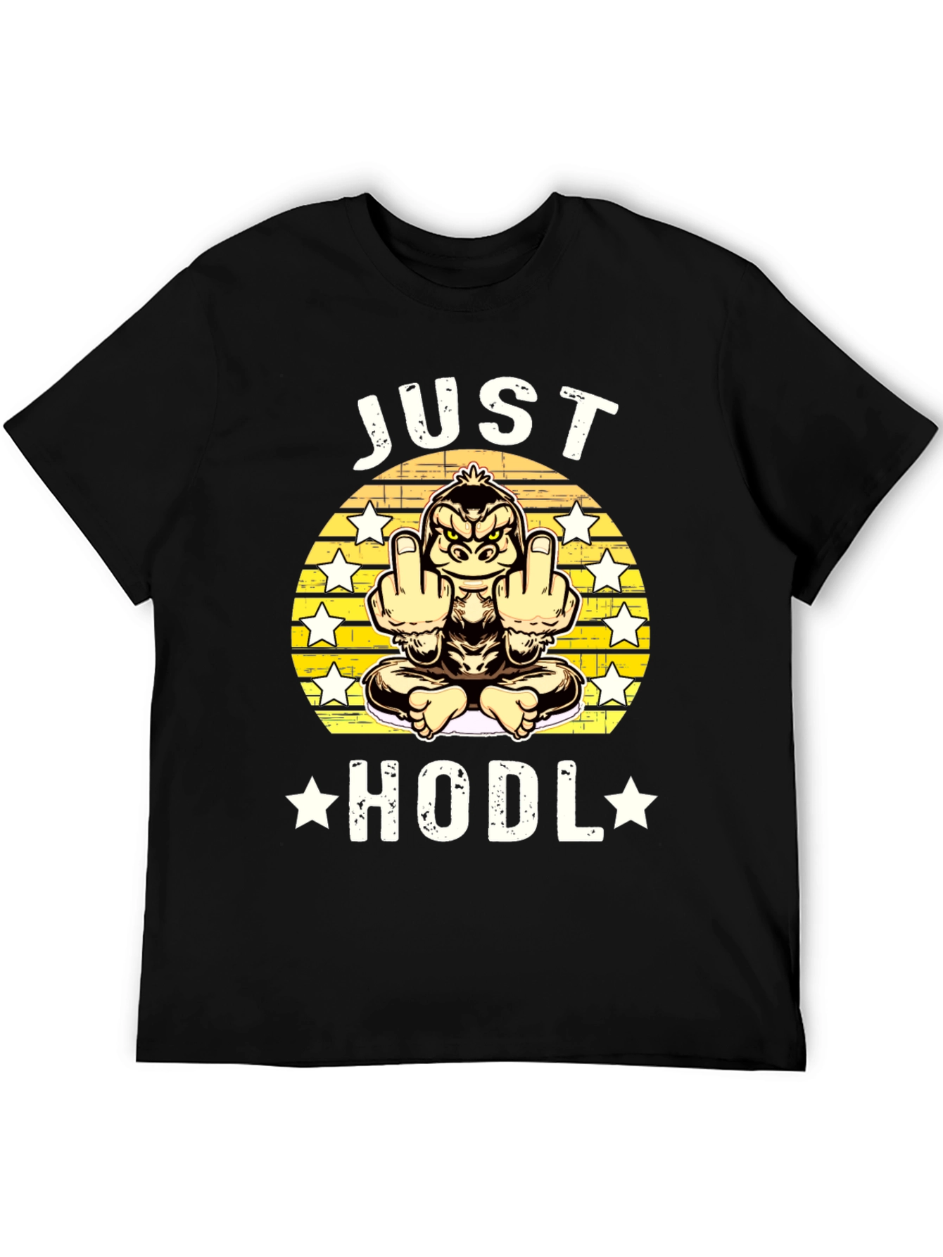 Black Just Hodl Black Graphic T-Shirt view 5