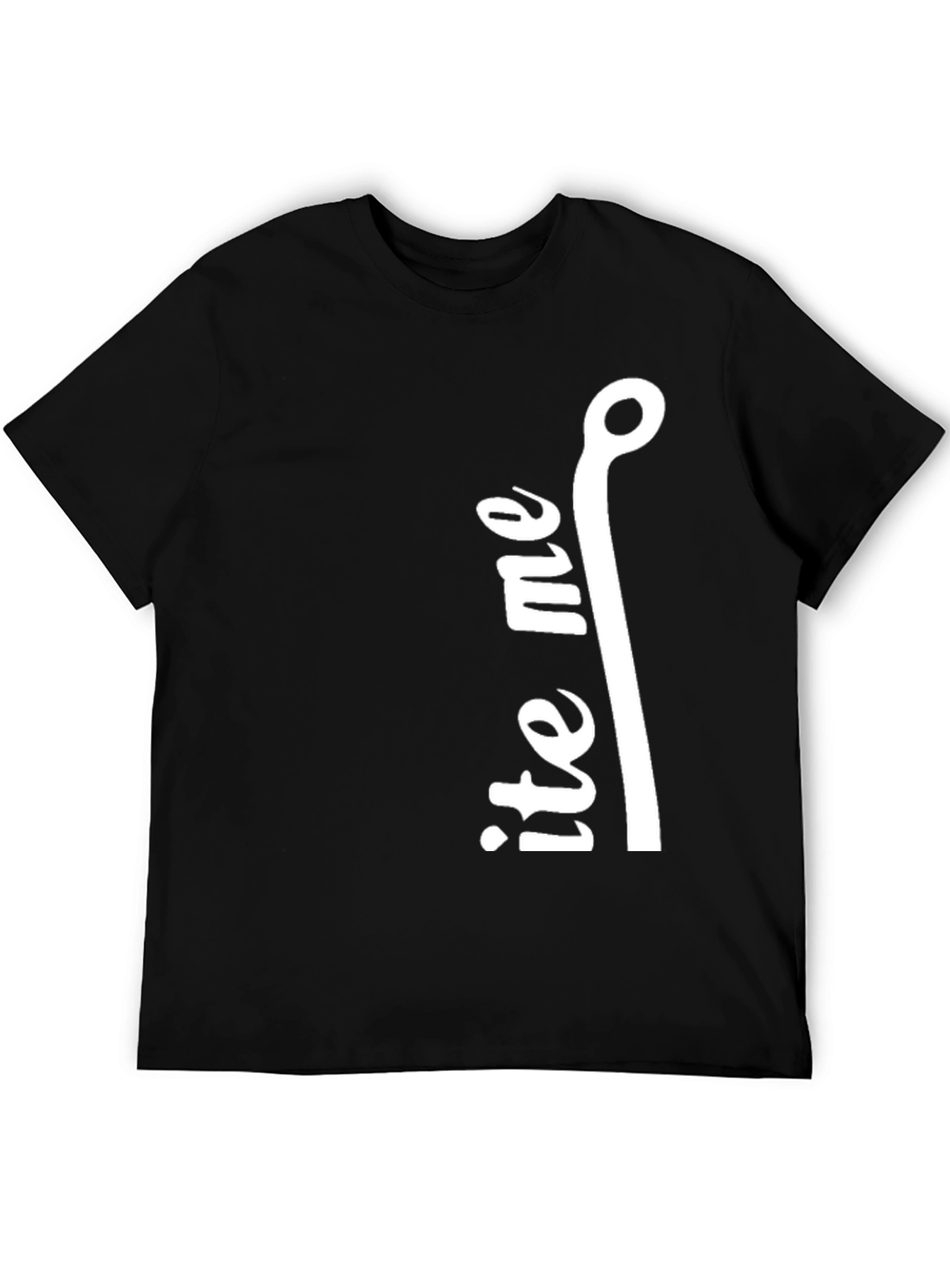 Black Bite Me Fishing Hook Graphic Tee - Black Cotton view 5