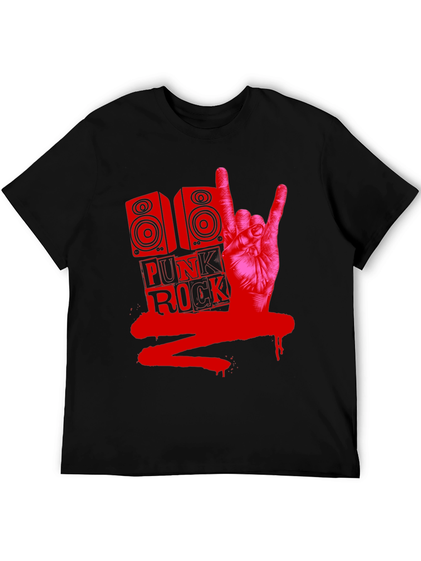 Black Punk Rock Graphic Tee view 5
