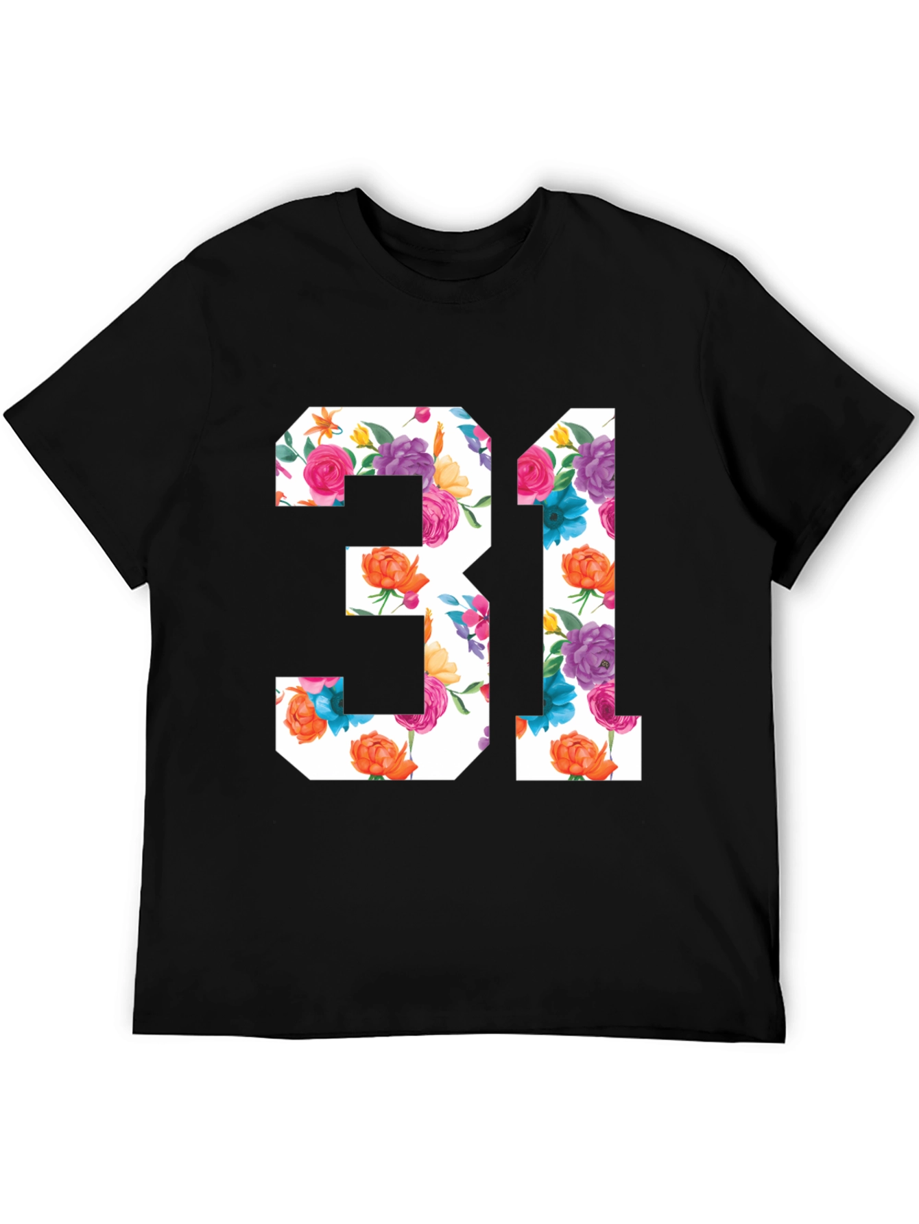 Black Floral Number 31 Graphic T-Shirt view 5