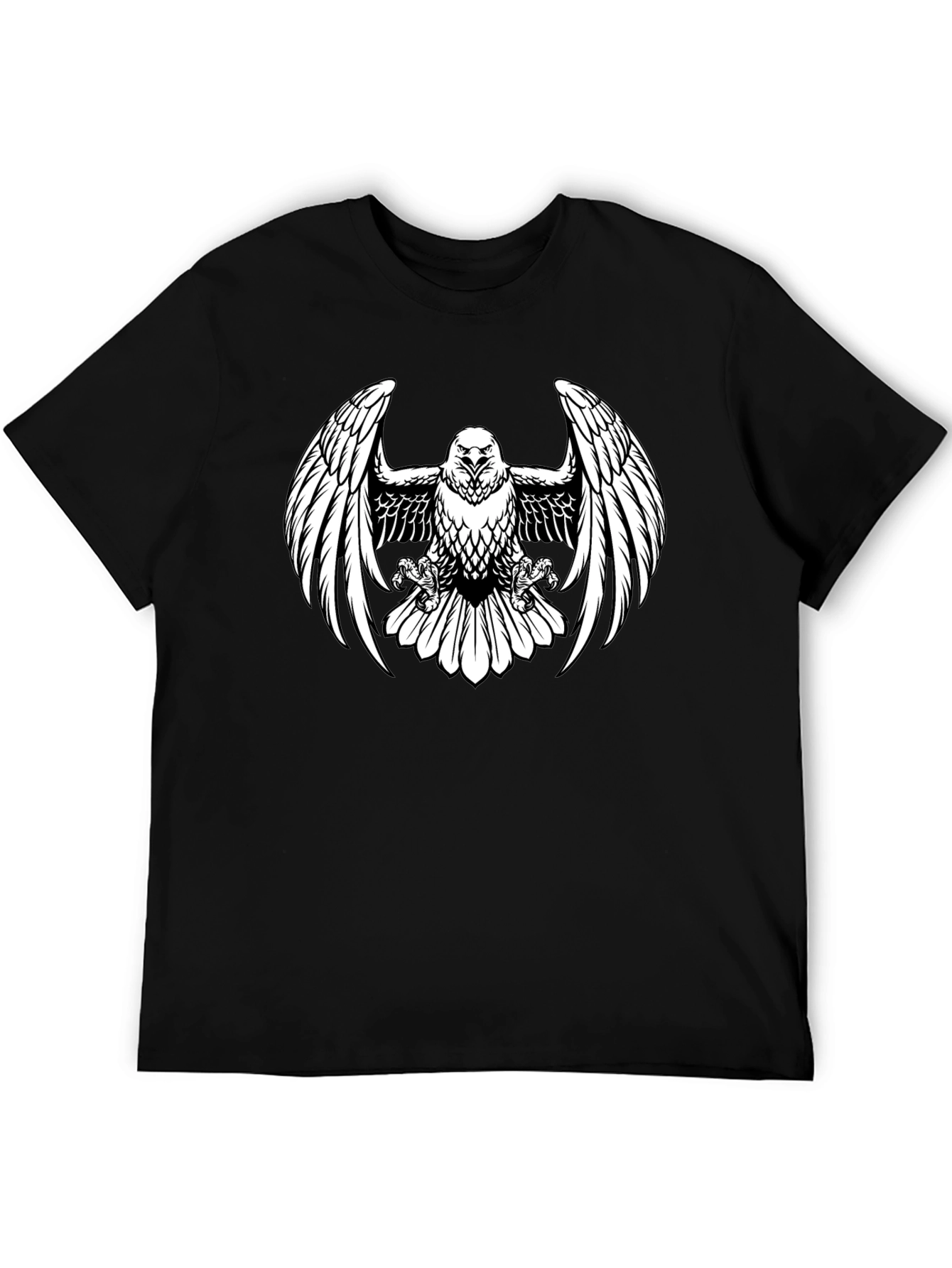 Black Eagle Print Black T-Shirt view 5
