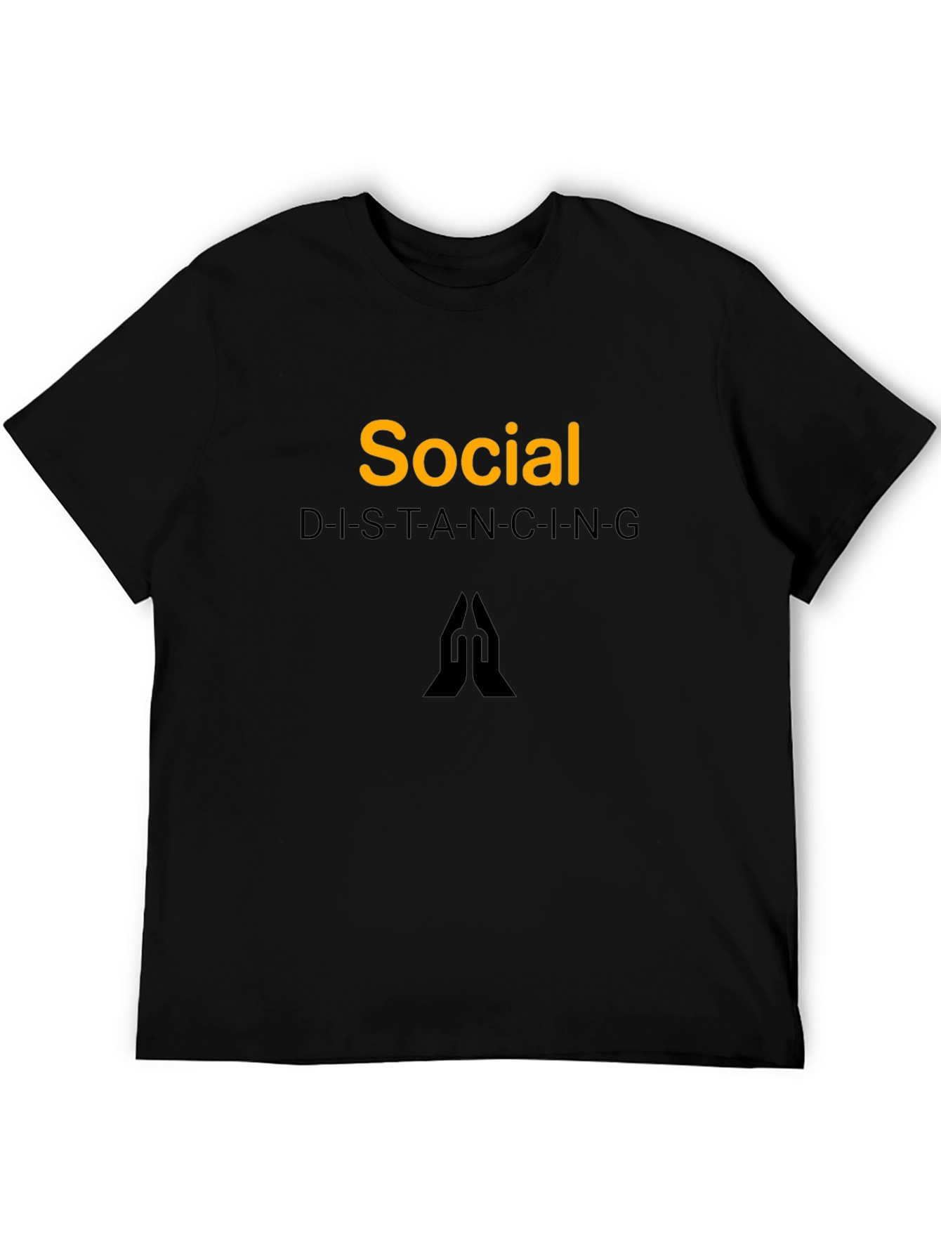 Black Social Distancing Graphic Tee - Black Crew Neck view 5