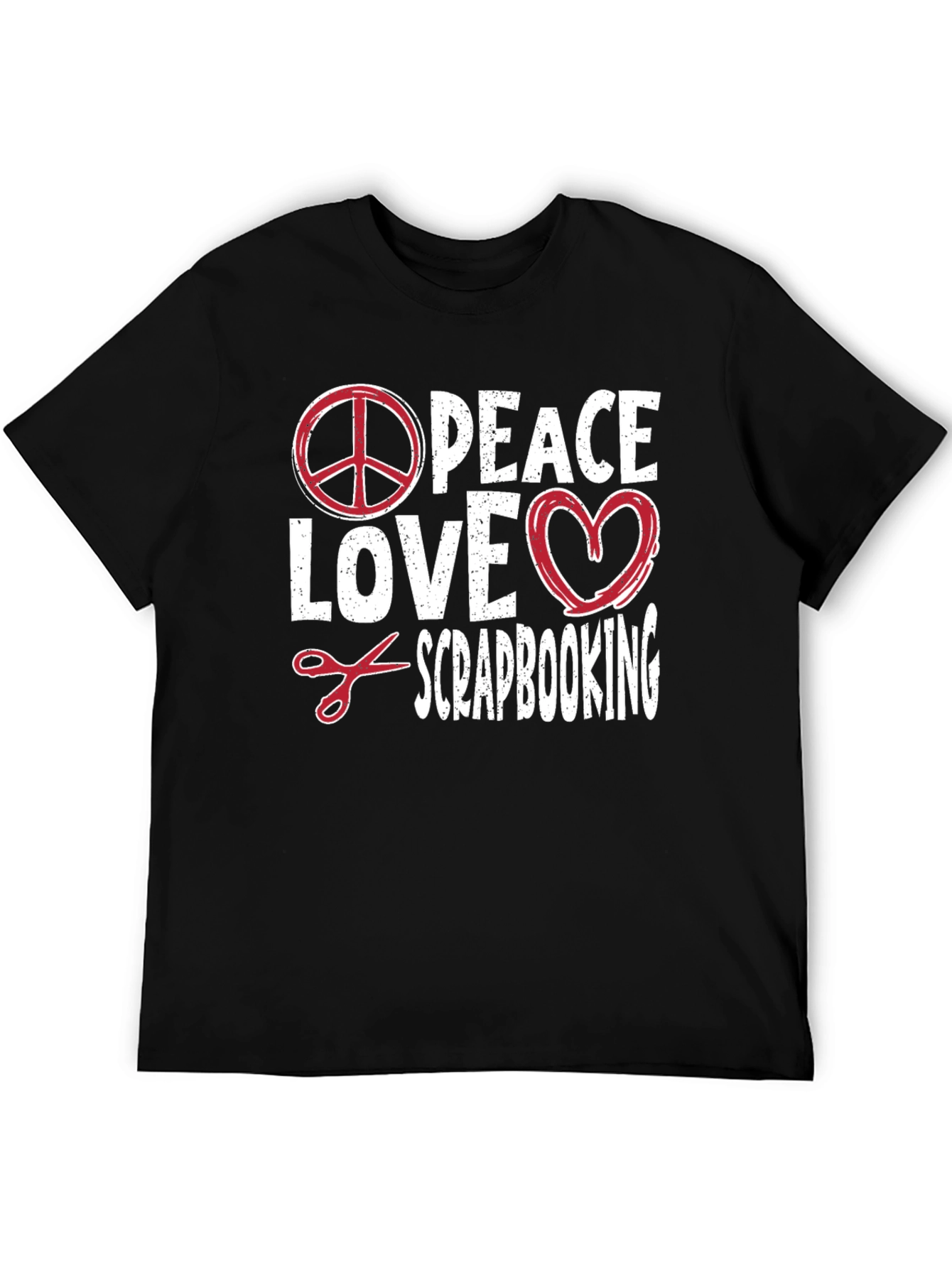 Black Peace Love Scrapbooking Graphic Tee view 5