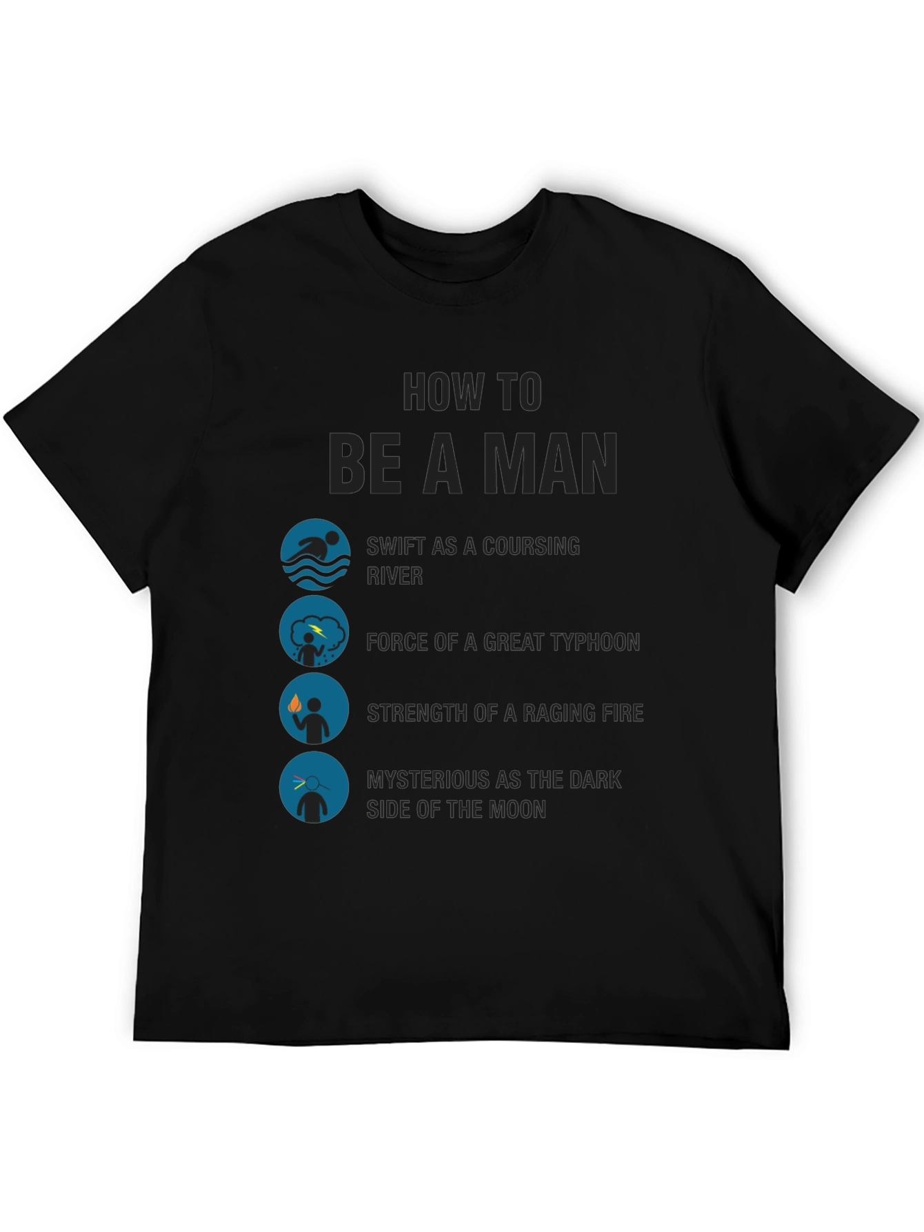 Black How to Be a Man Graphic T-Shirt view 5