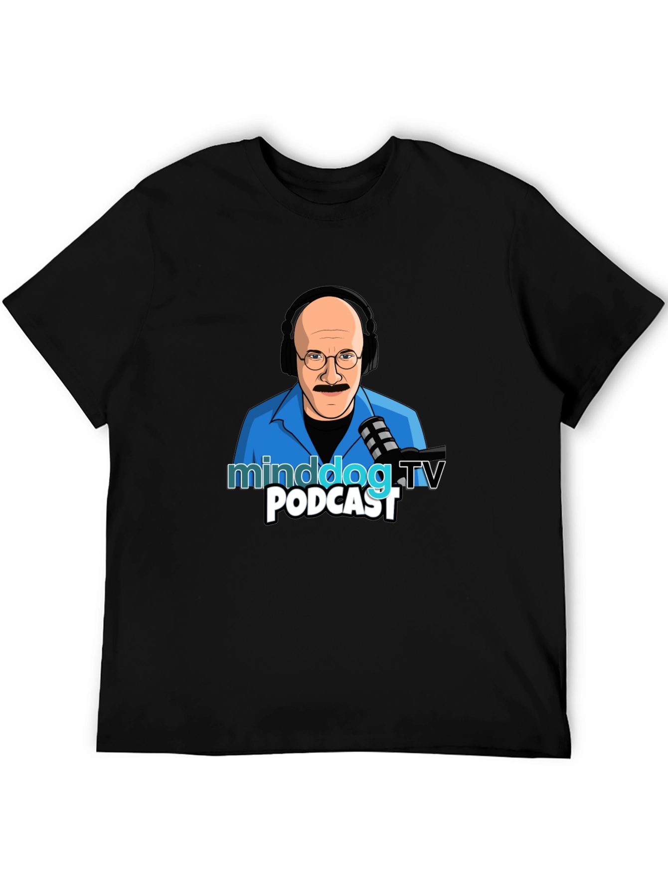 Black Minddog.TV Podcast Graphic T-Shirt view 5