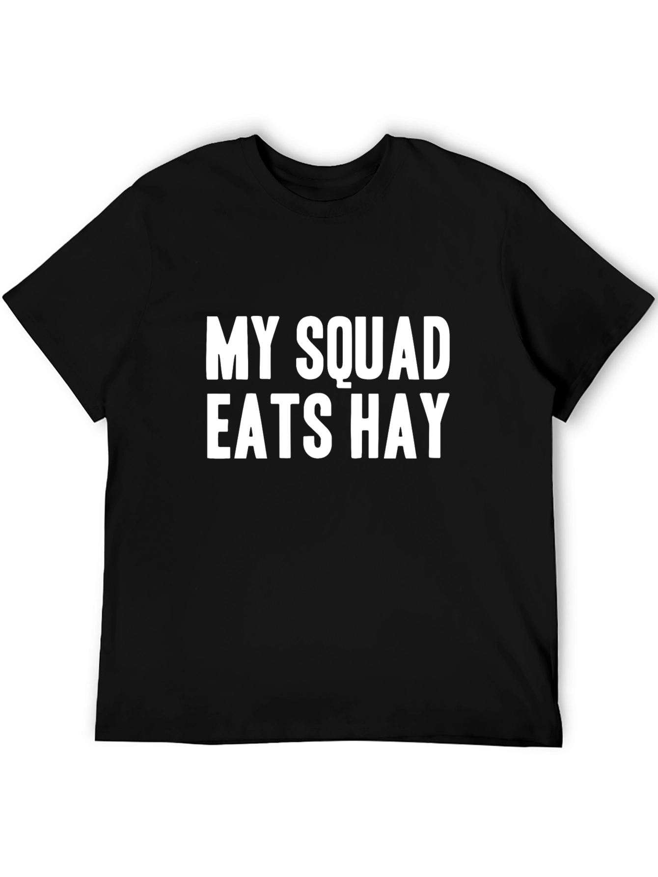 Black Funny Horse Lover T-Shirt - My Squad Eats Hay view 5