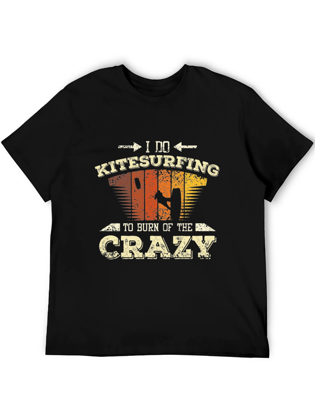 Black Kitesurfing Burnout Funny Graphic Tee view 5