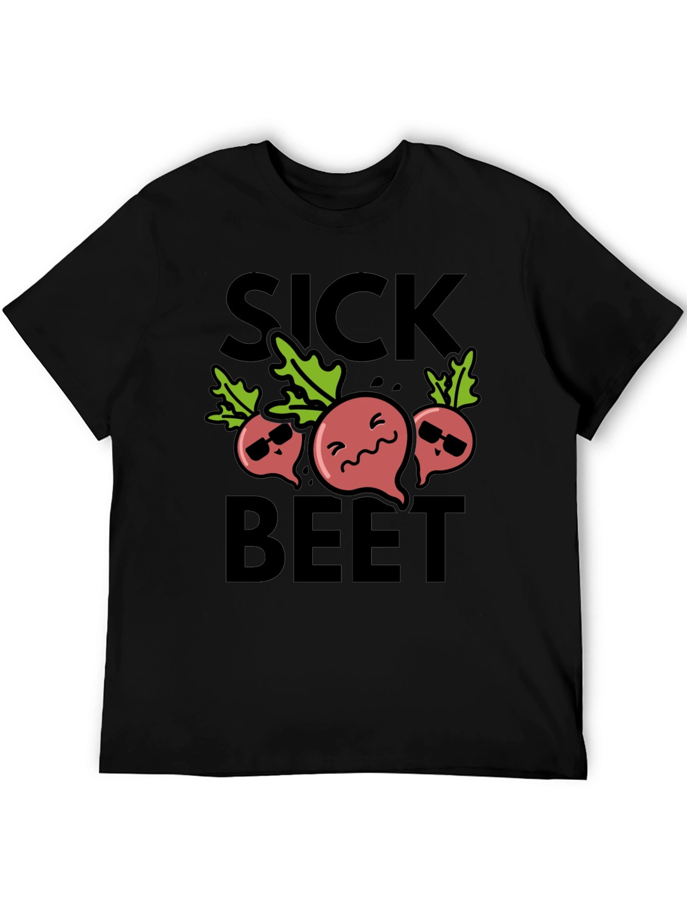 Black Sick Beet Funny Graphic T-Shirt view 5