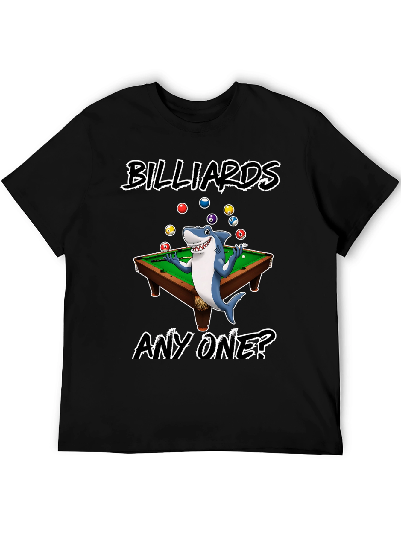 Black Billiards Shark Graphic T-Shirt view 5