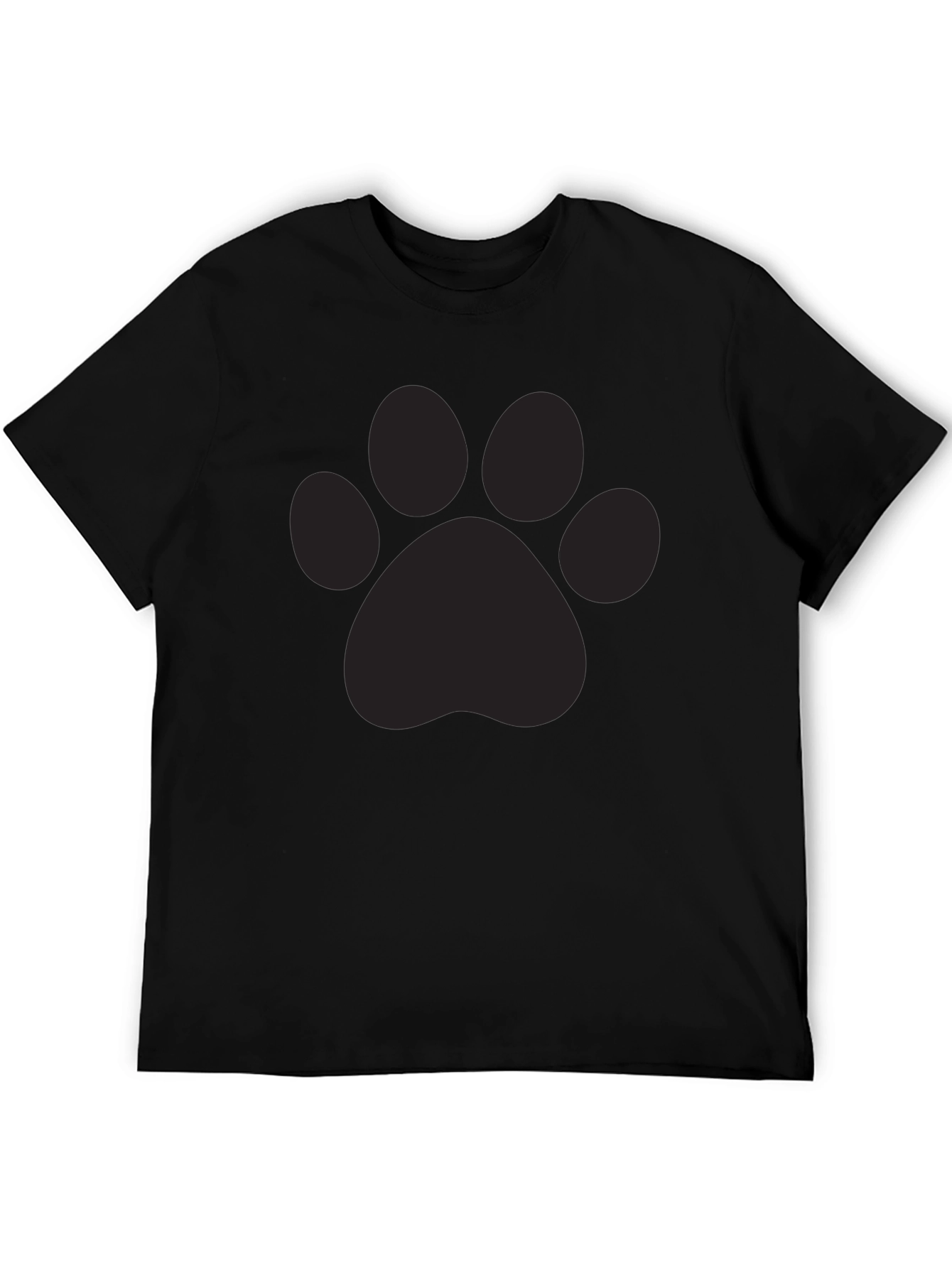 Black Black Paw Print Graphic T-Shirt view 5