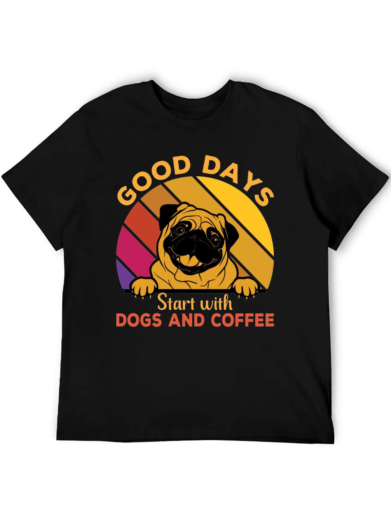 Black Good Days Dog and Coffee T-Shirt view 5