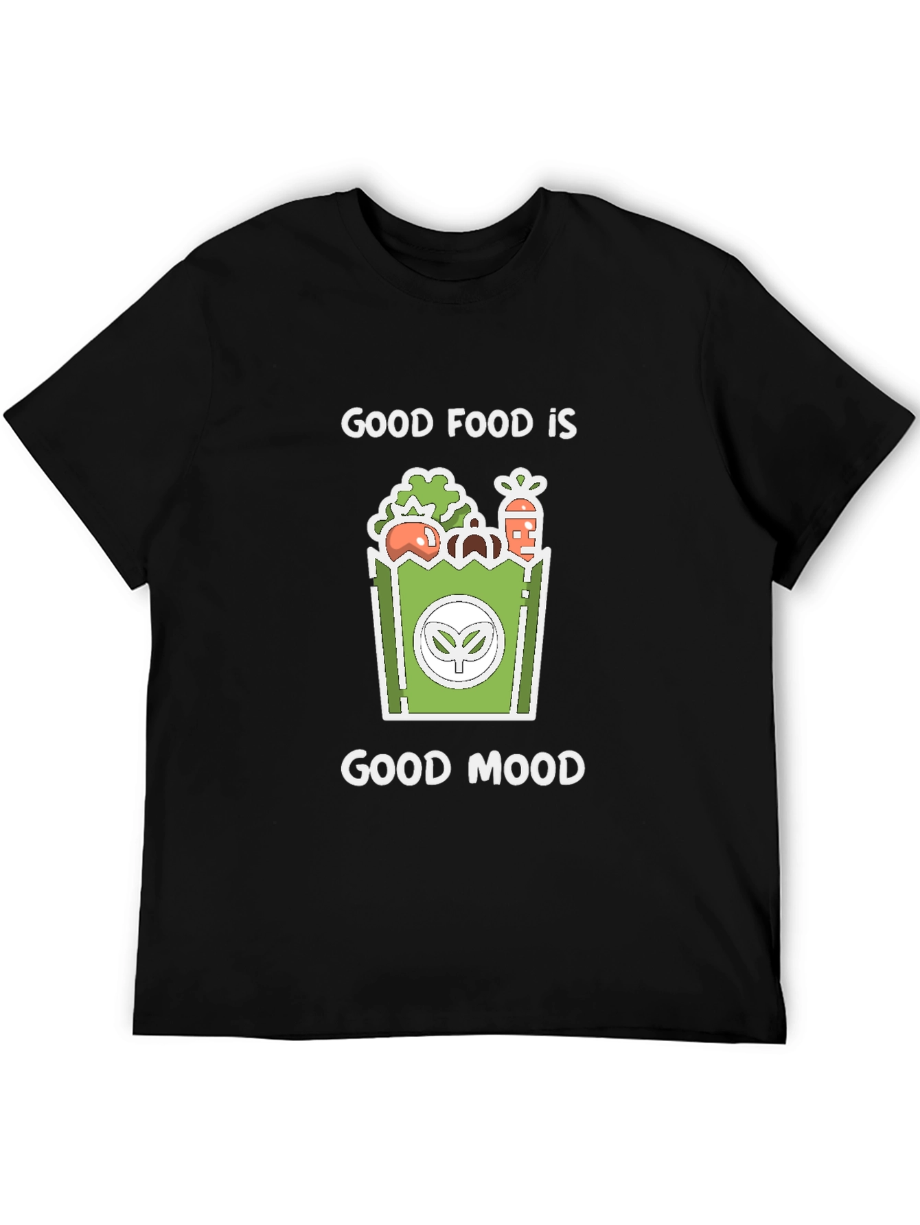 Black Good Food, Good Mood Graphic Tee - Black view 5