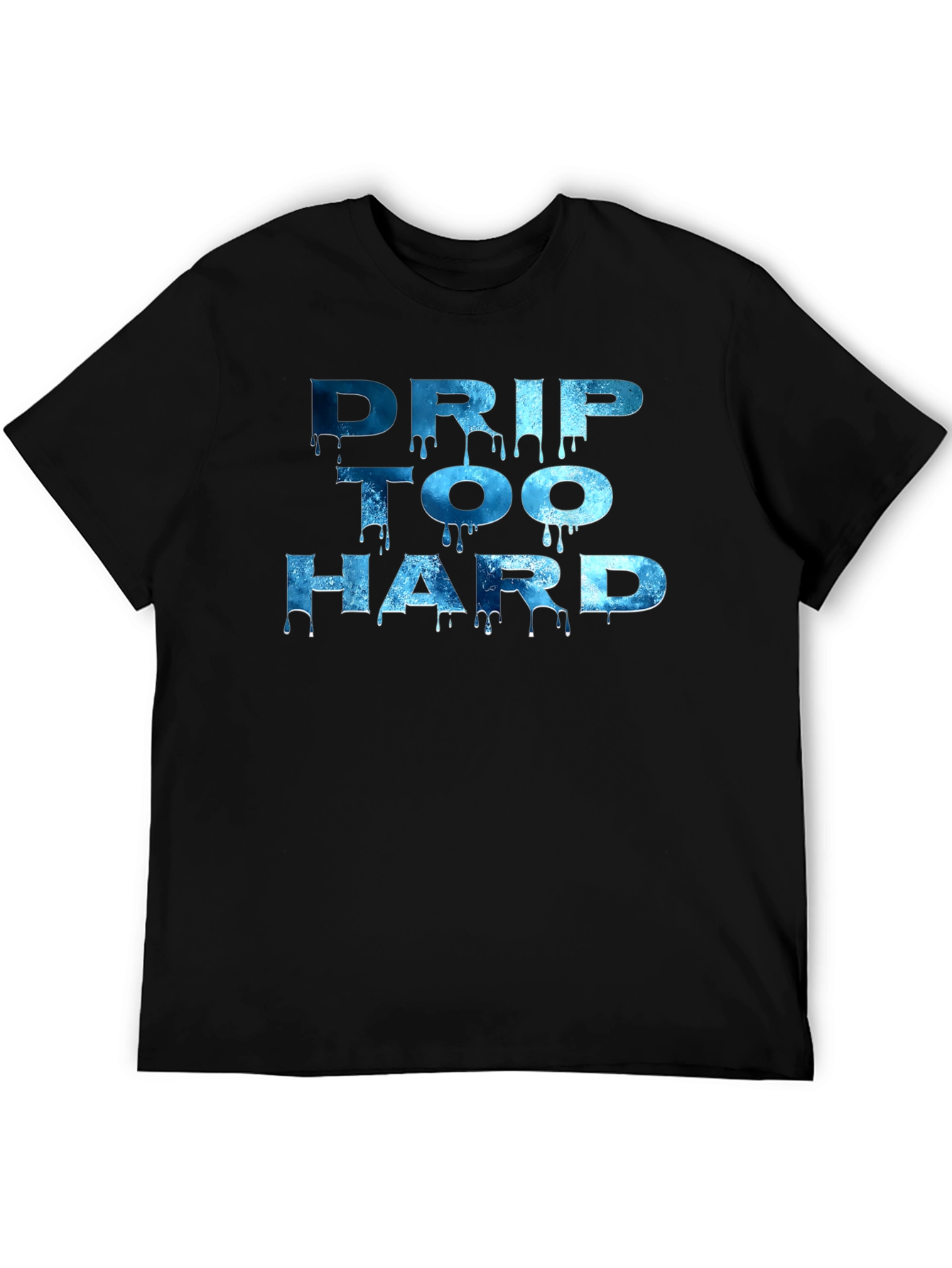 Black Drip Too Hard Graphic T-Shirt - Black view 5